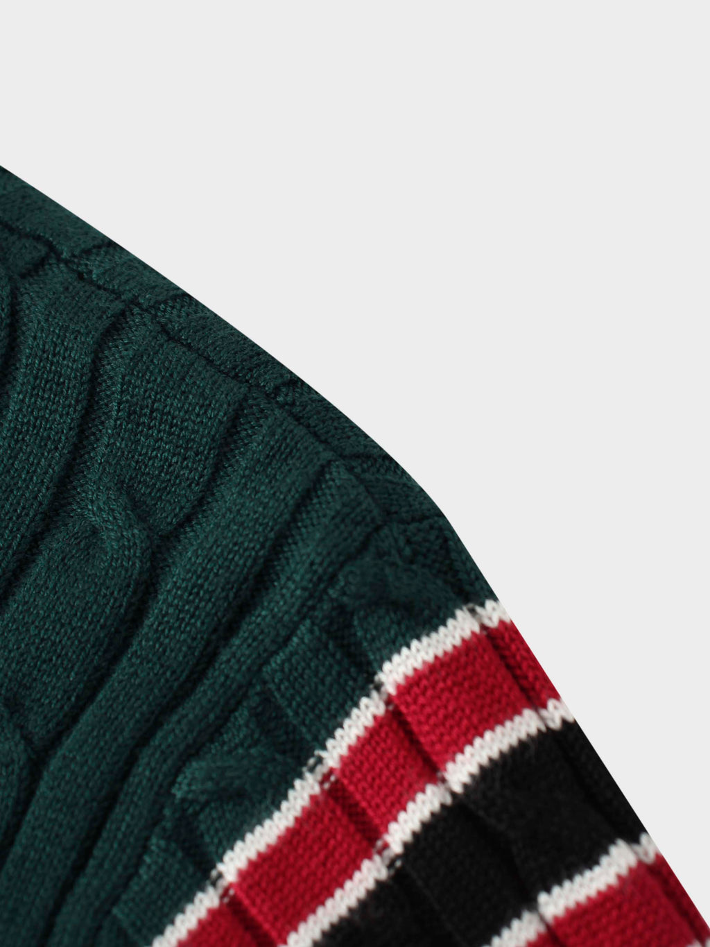 Striped Cable Sweater-Green Stripe