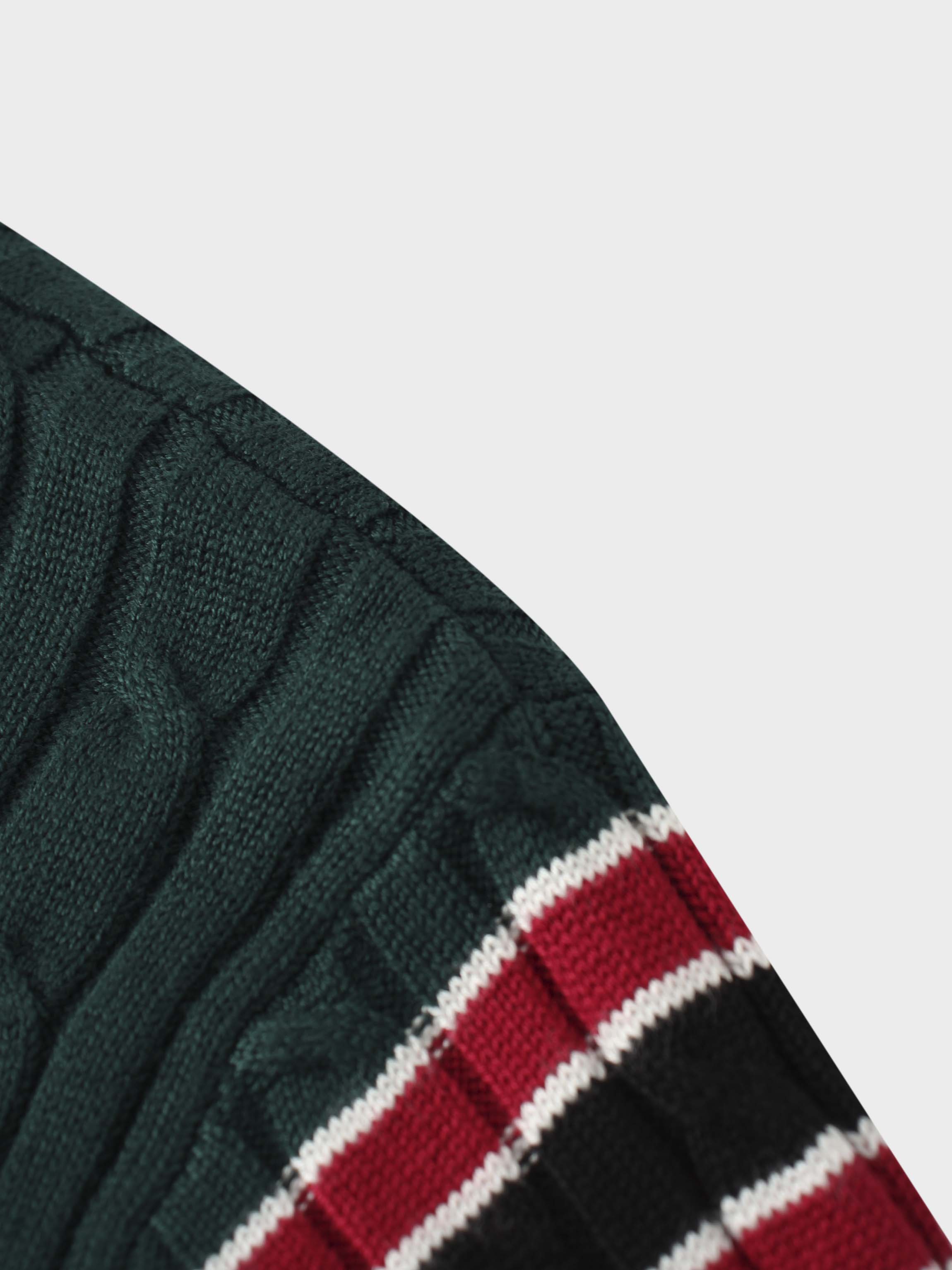 Striped Cable Sweater-Green Stripe