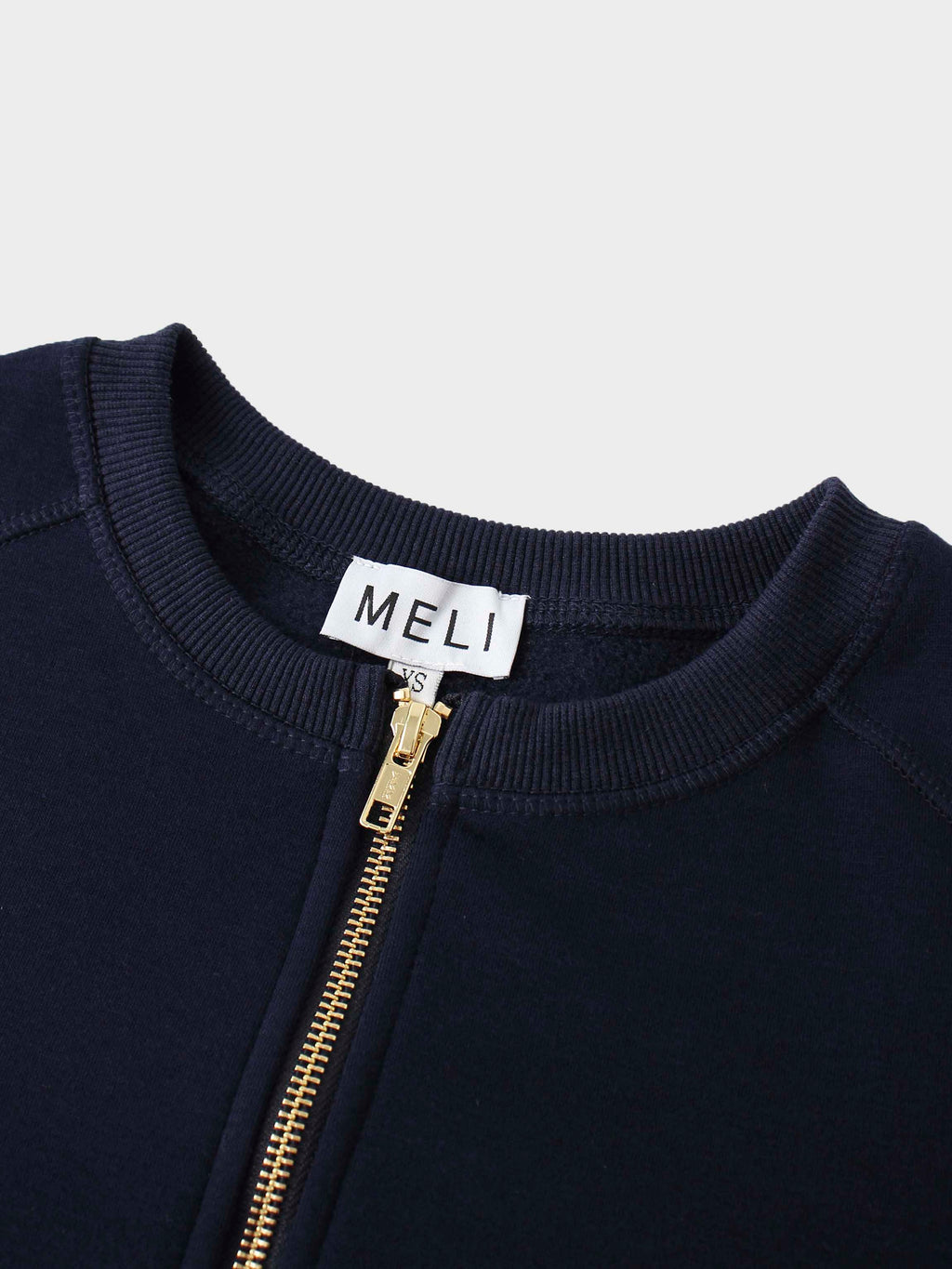 Zip Up Bomber Sweatshirt-Navy