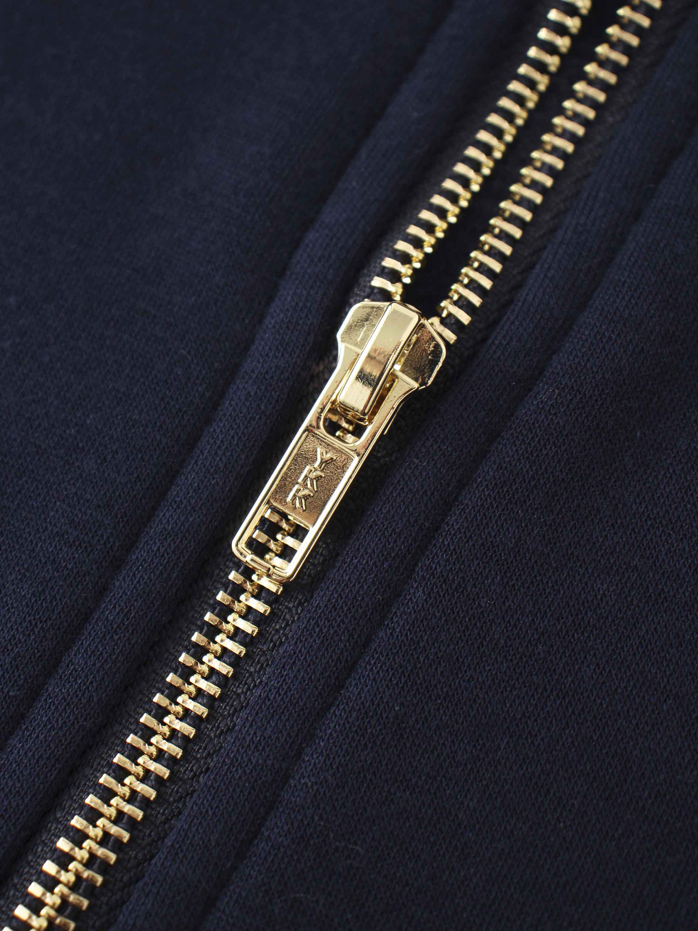 Zip Up Bomber Sweatshirt-Navy