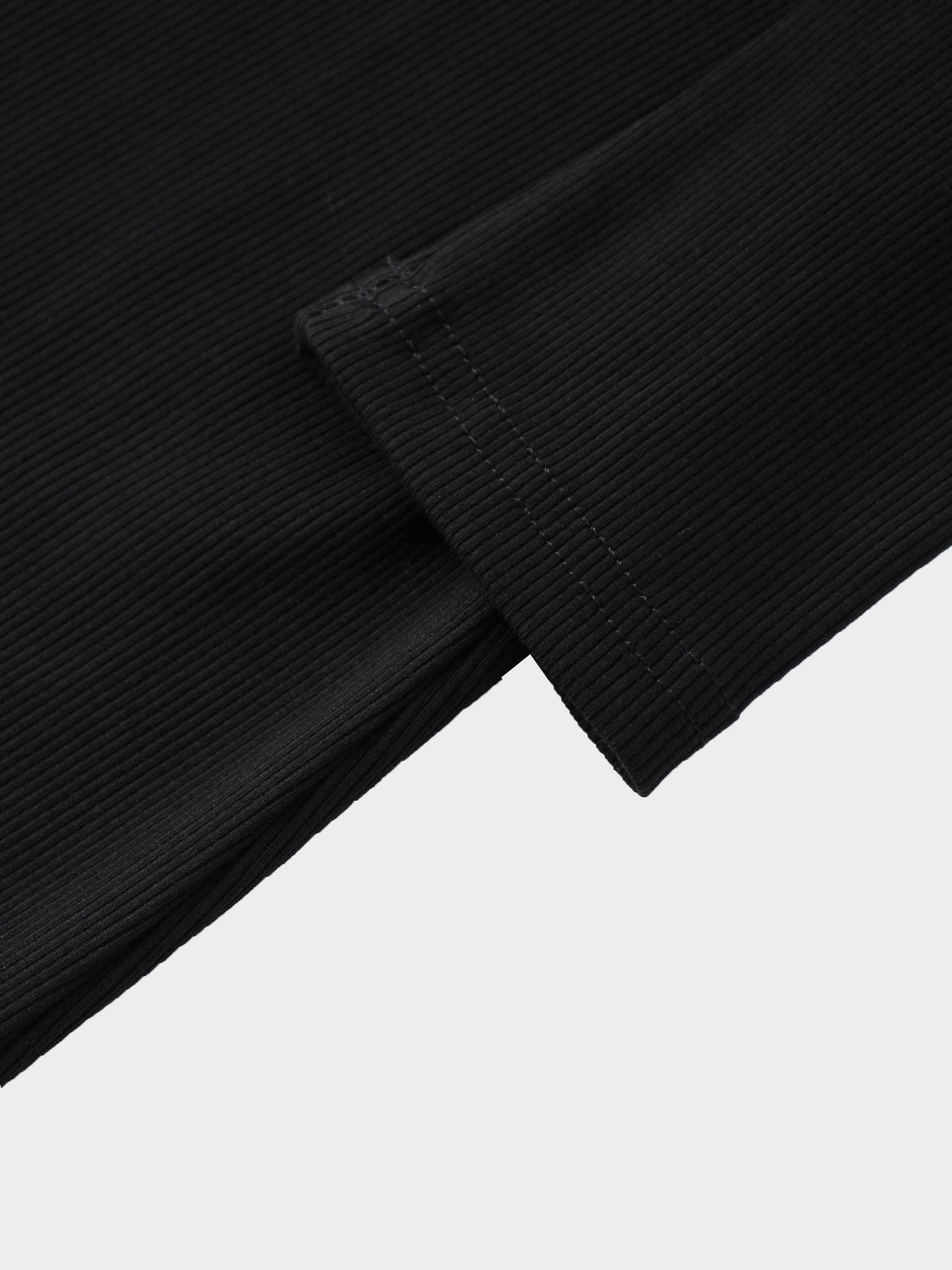Ribbed Layering Dress-Black