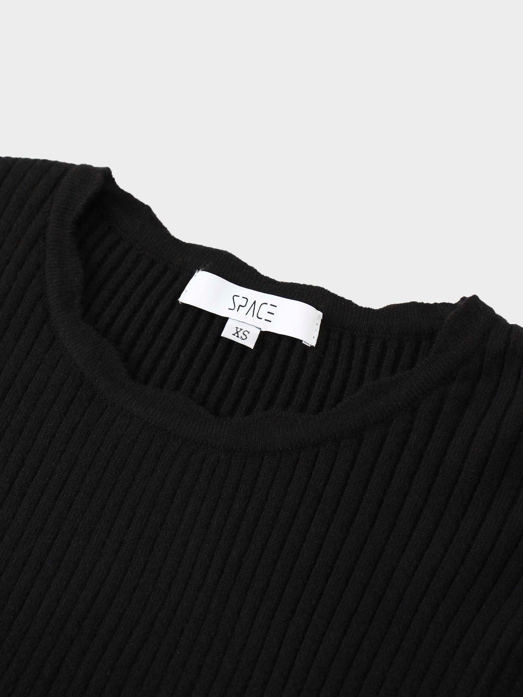 Knit Crop Sweater Dress Set-Black/Cream