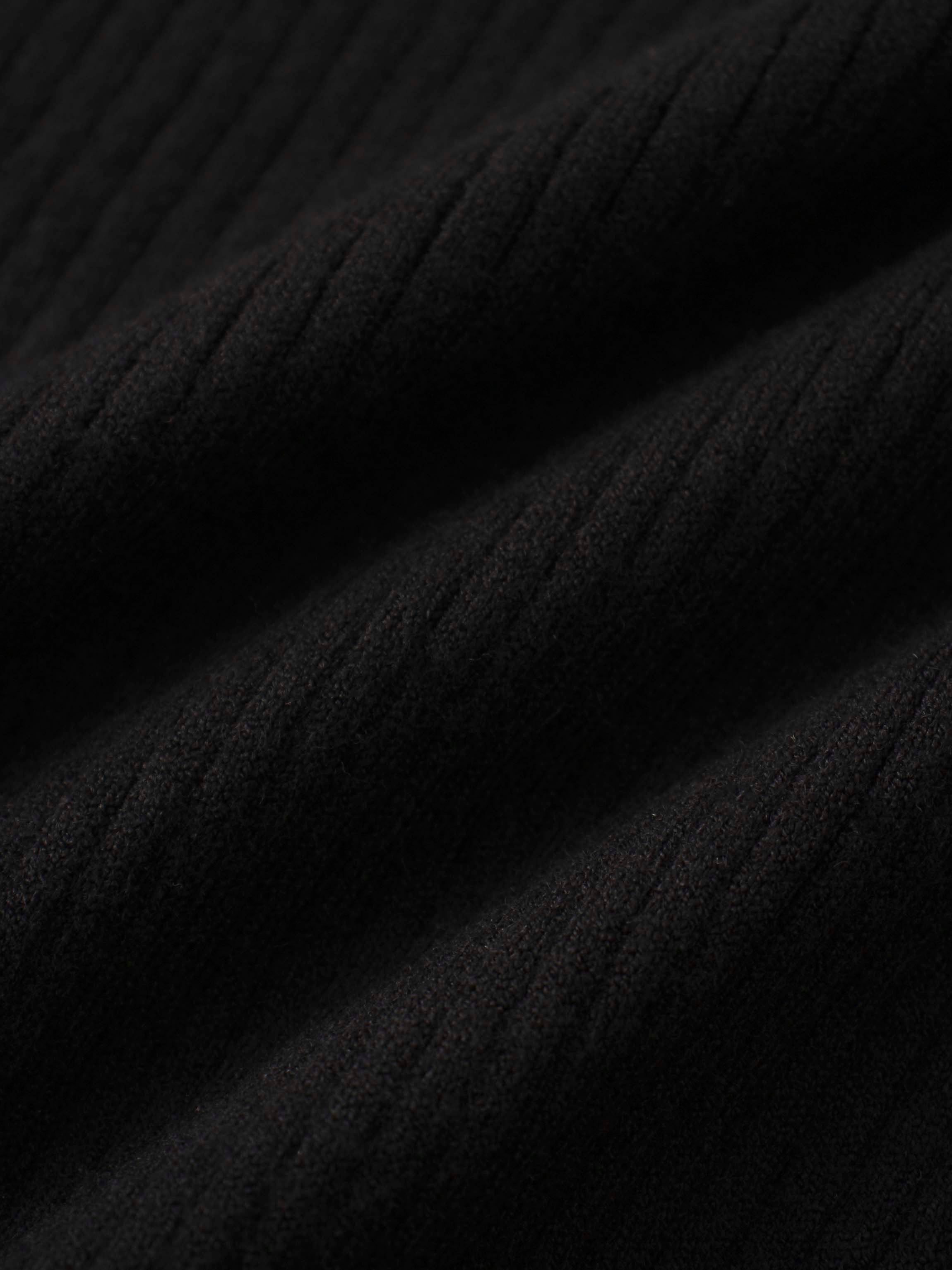 Knit Crop Sweater Dress Set-Black/Cream