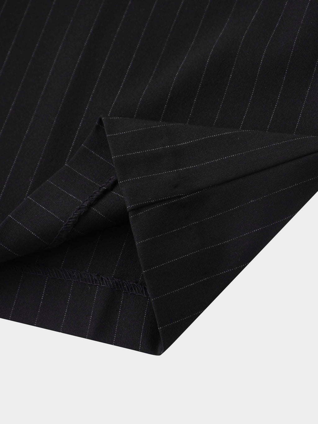 Faux Wrap Pleated Front Buckle Skirt-Pinstripe/Plaid