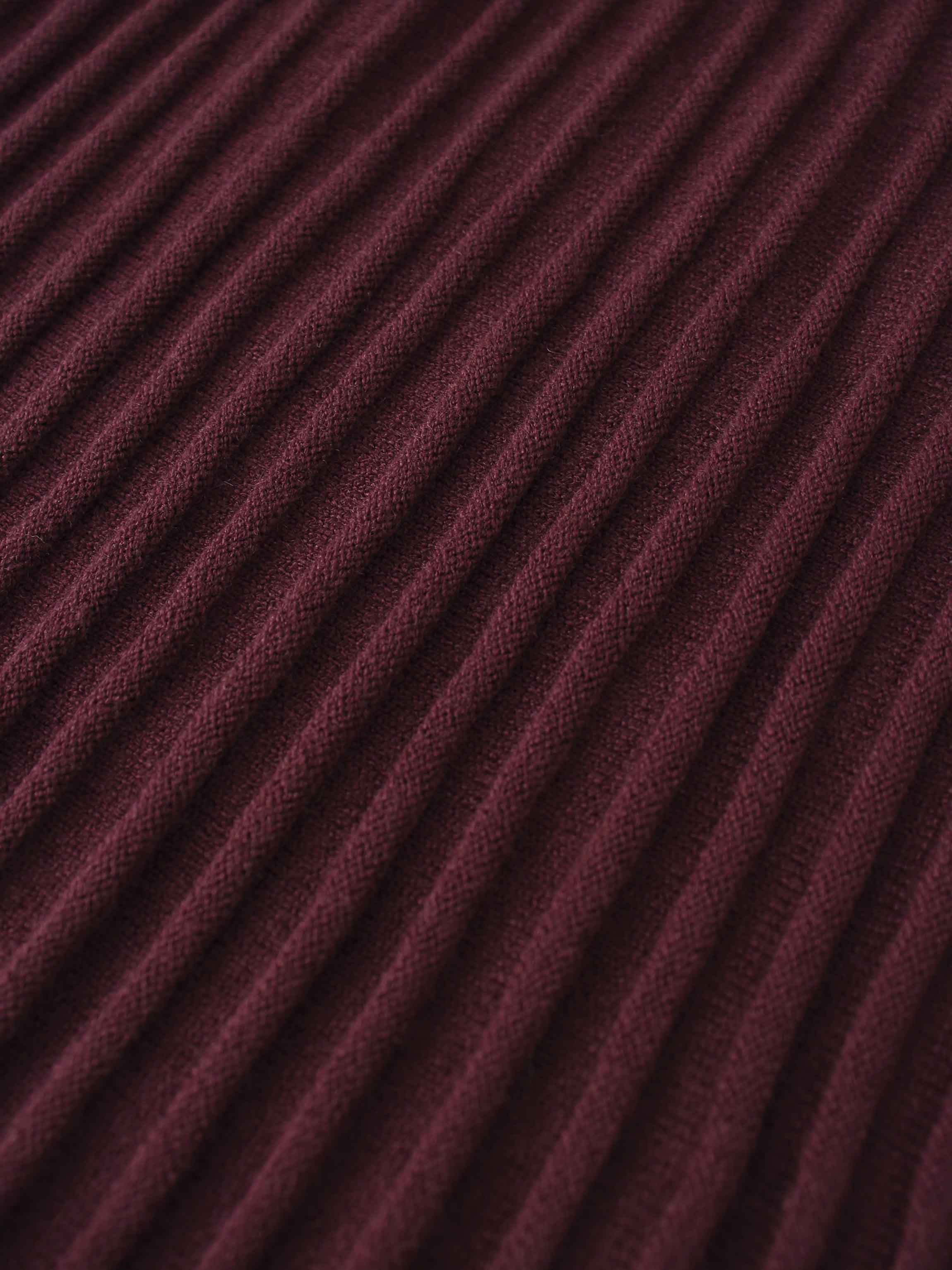 Knit Crop Sweater Dress Set-Burgundy/Pink