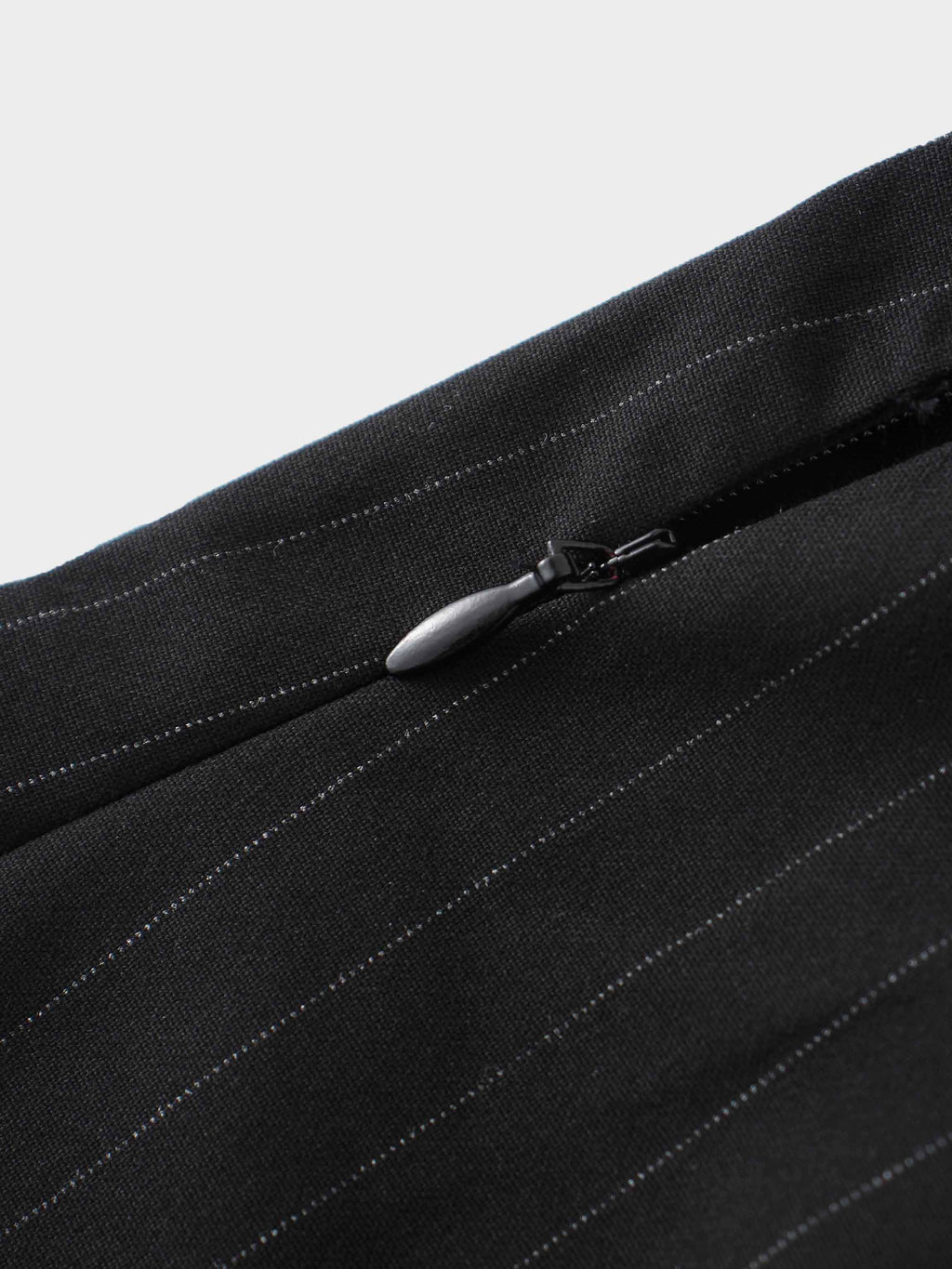 Faux Wrap Pleated Front Buckle Skirt-Pinstripe/Plaid