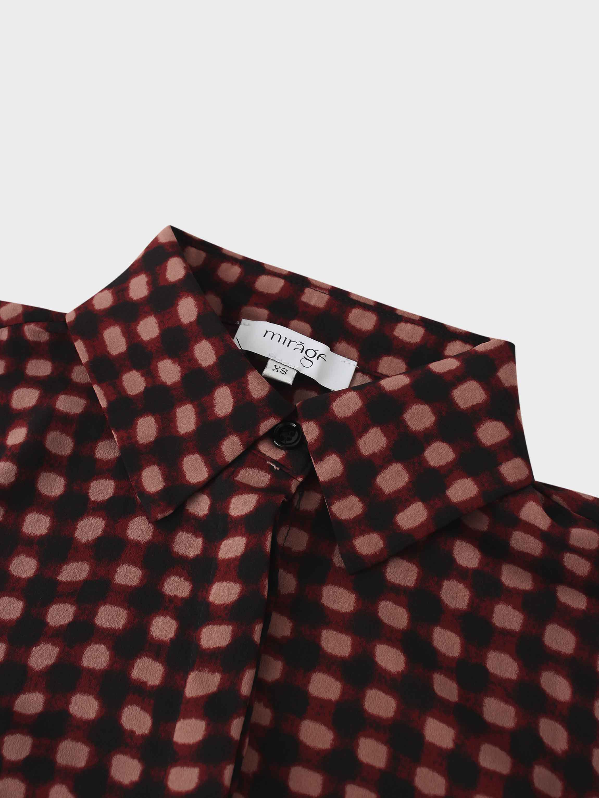 Basic Belted A-Line Dress-Burgundy/Pink