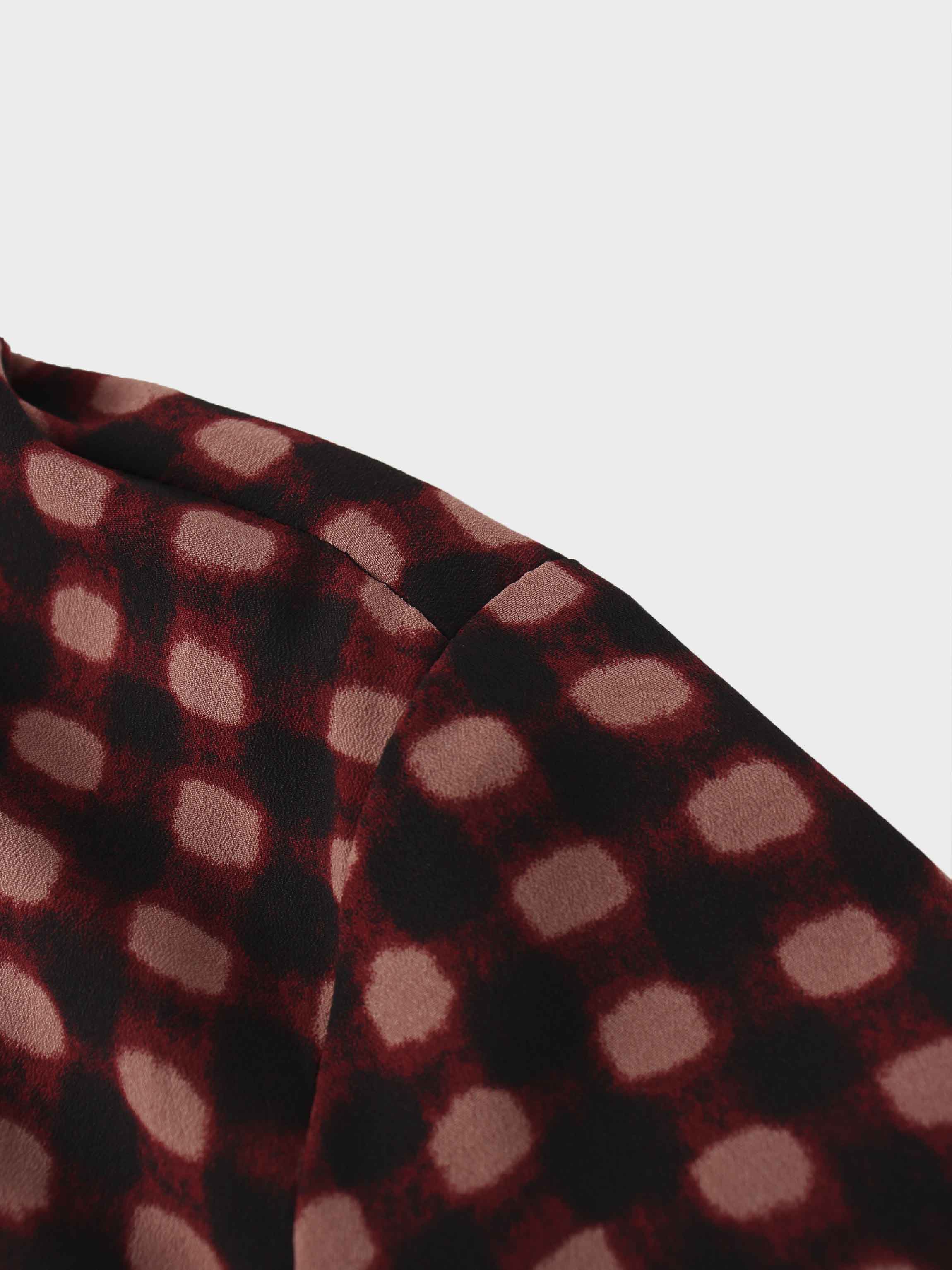 Basic Belted A-Line Dress-Burgundy/Pink