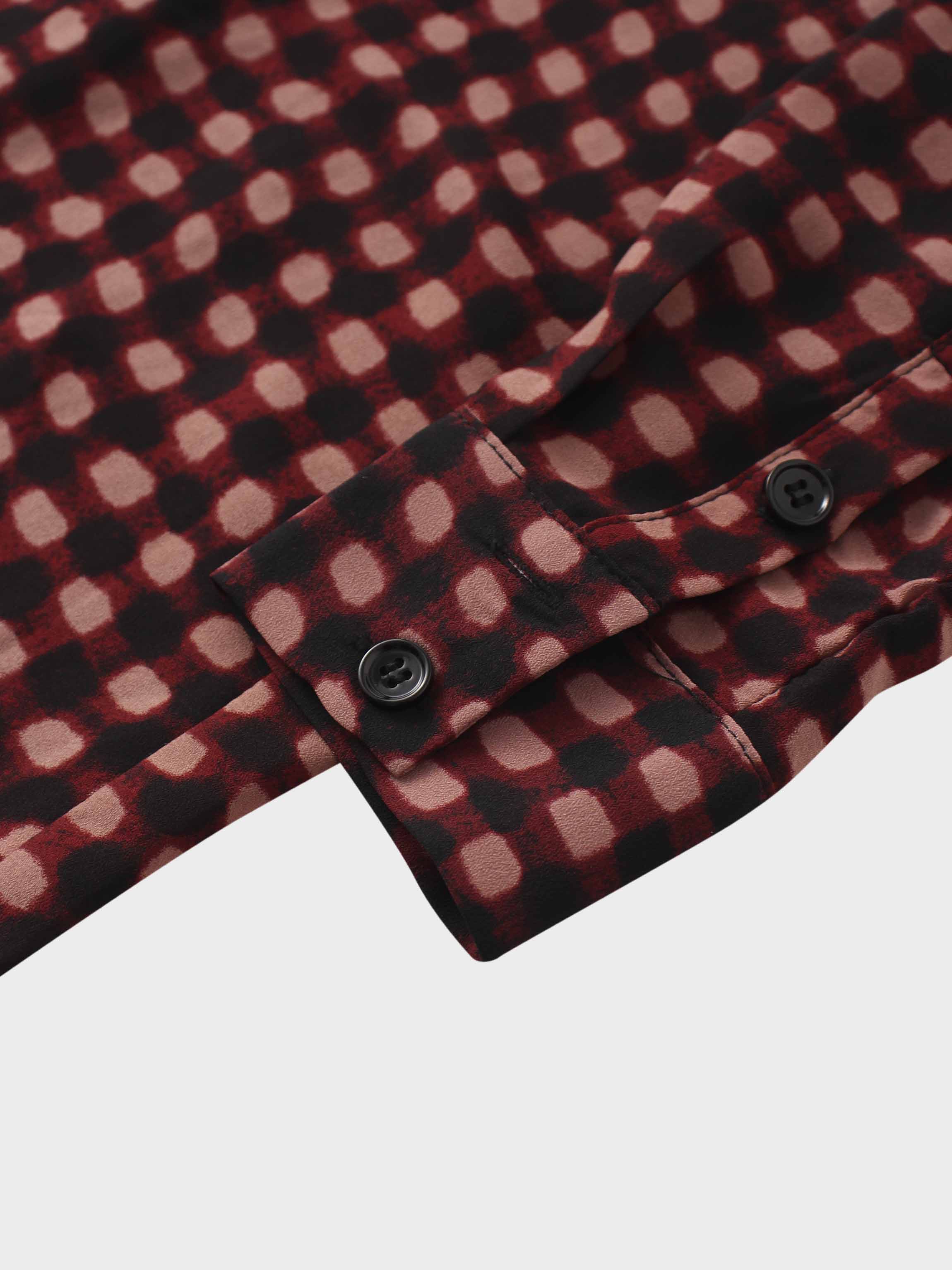 Basic Belted A-Line Dress-Burgundy/Pink