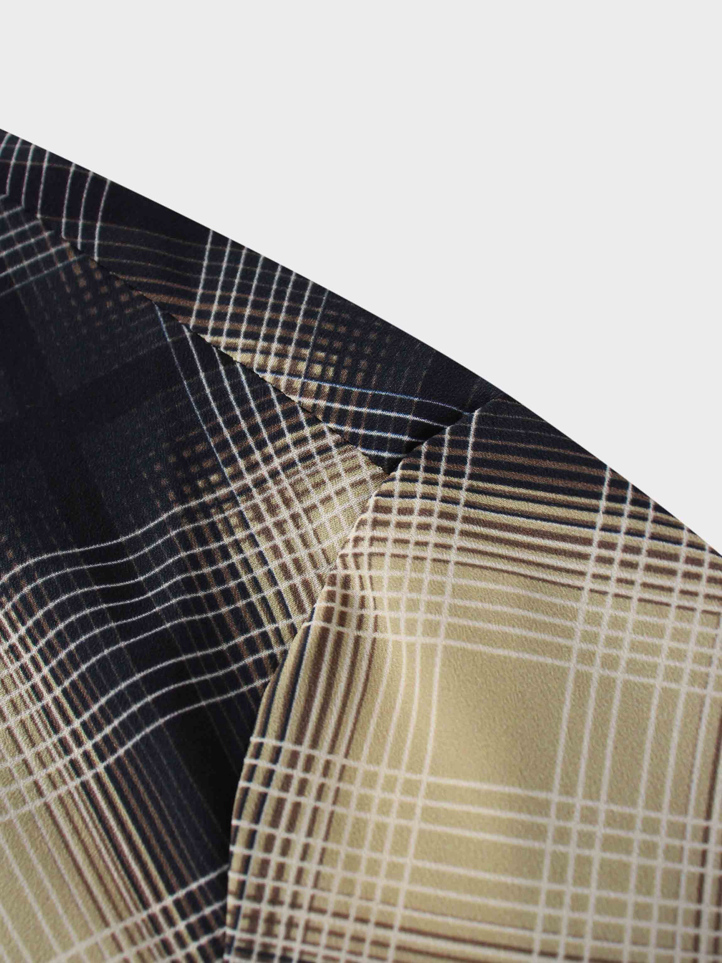 Basic Belted A-Line Dress-Black/White Plaid