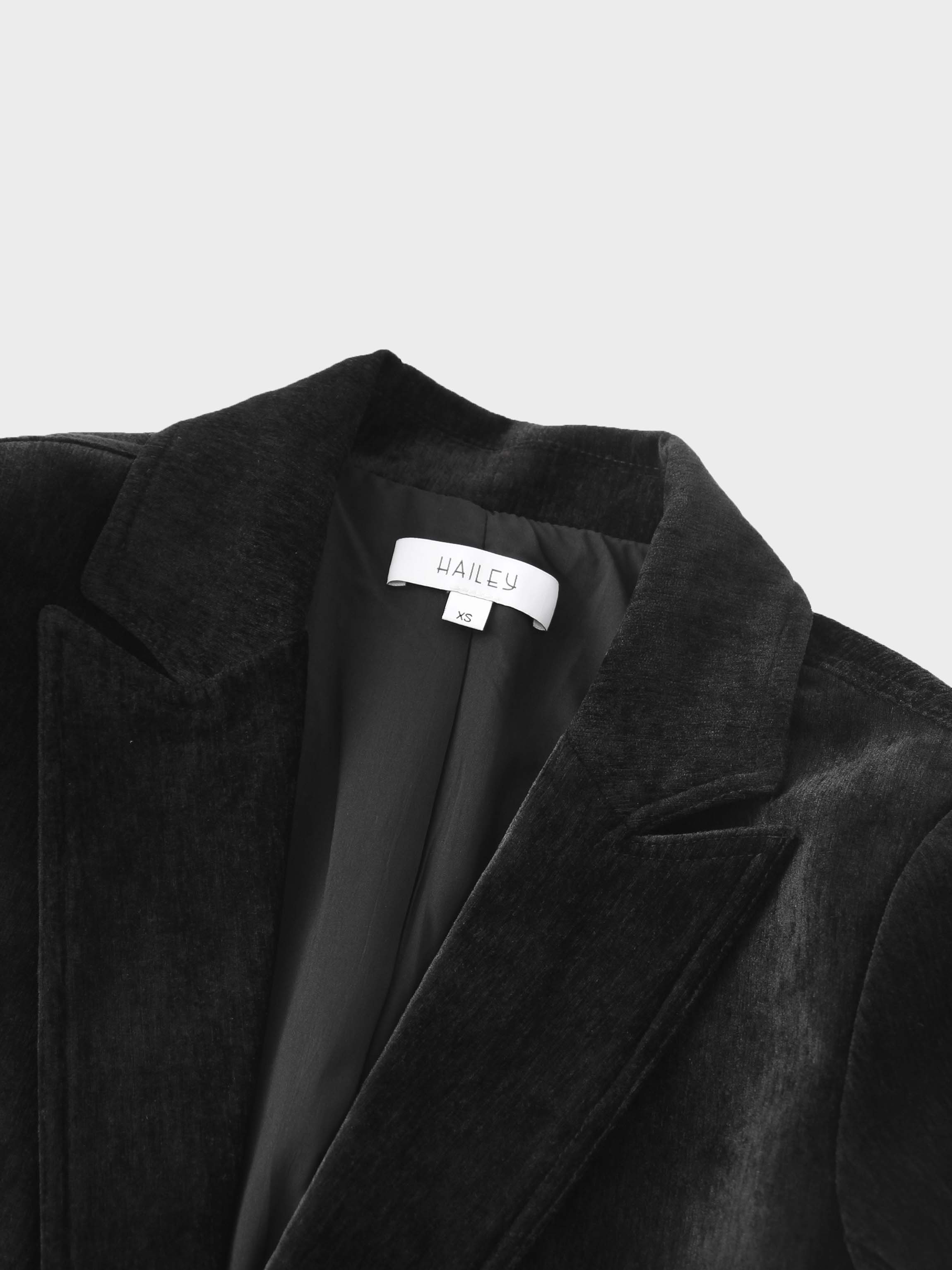 Chenille Blazer-Black