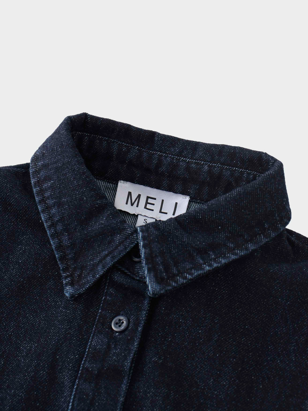 Puff Sleeve Denim Shirt-Blue