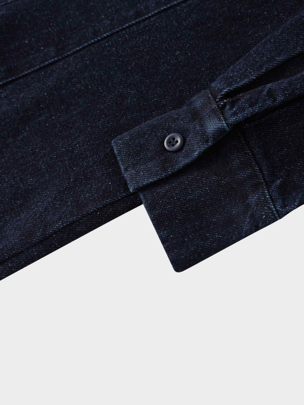 Puff Sleeve Denim Shirt-Blue