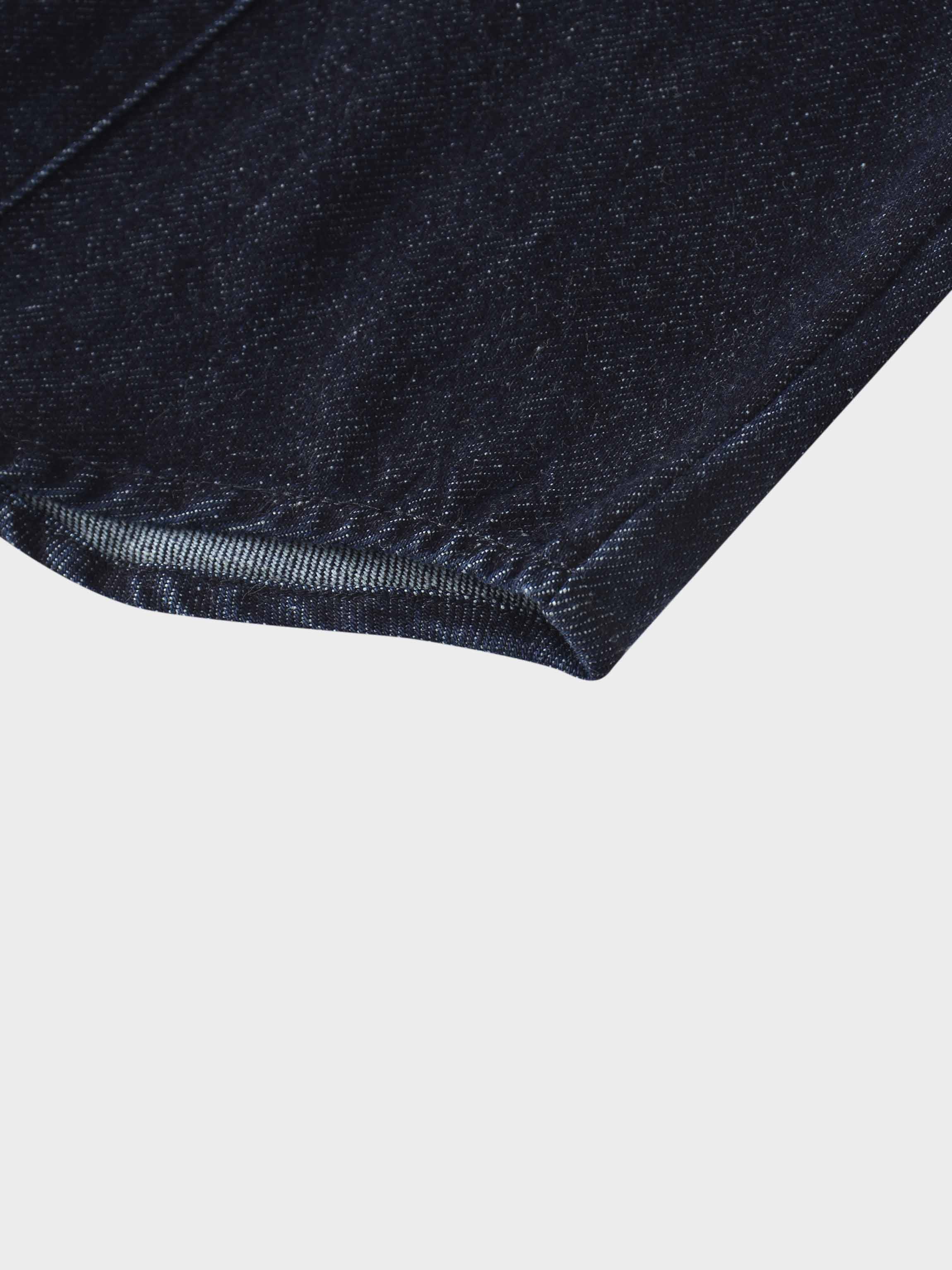 Puff Sleeve Denim Shirt-Blue