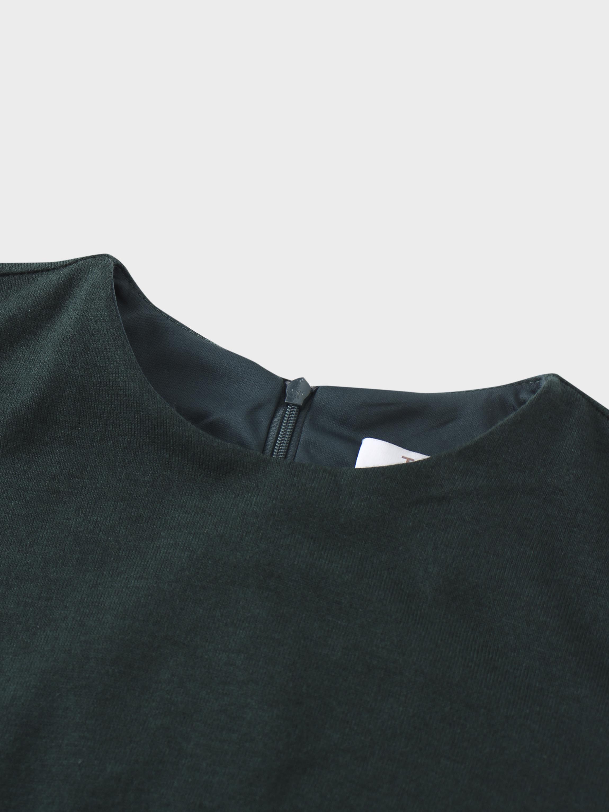 Side Shirred Button Down Knit Dress-Hunter Green
