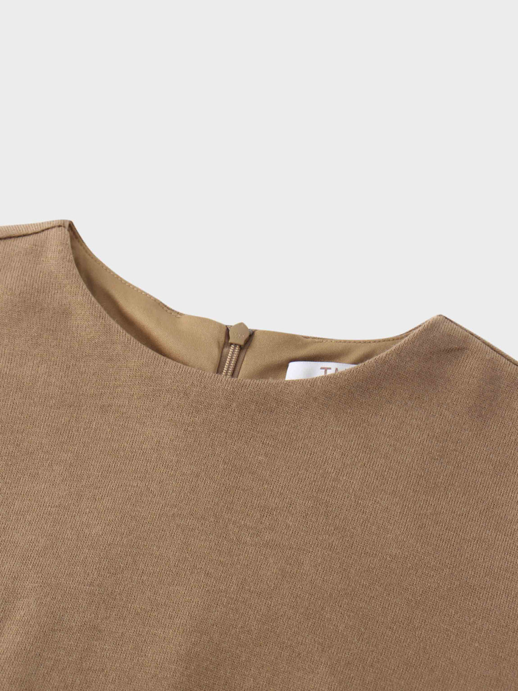 Side Shirred Button Down Knit-Camel