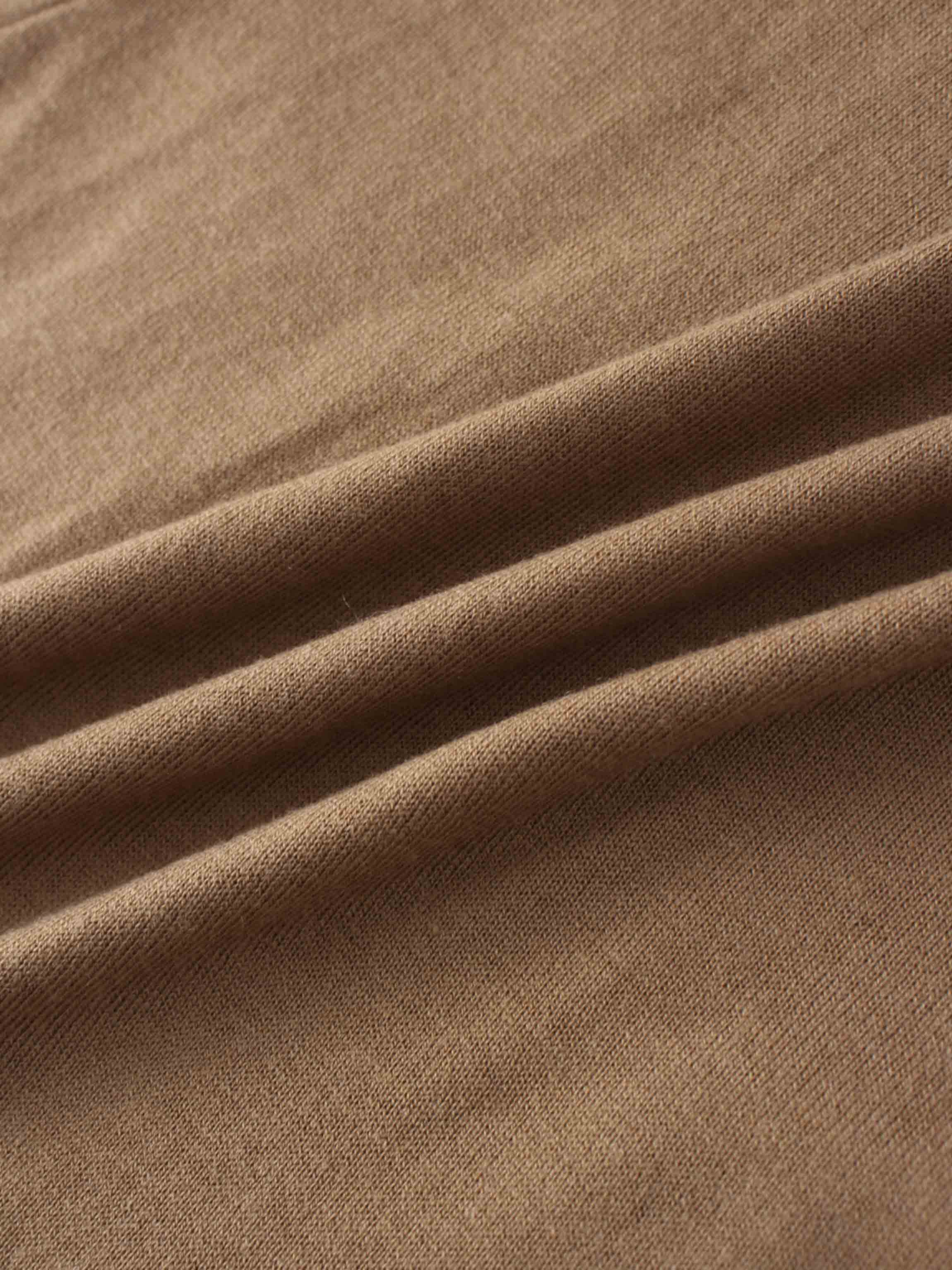 Side Shirred Button Down Knit-Camel