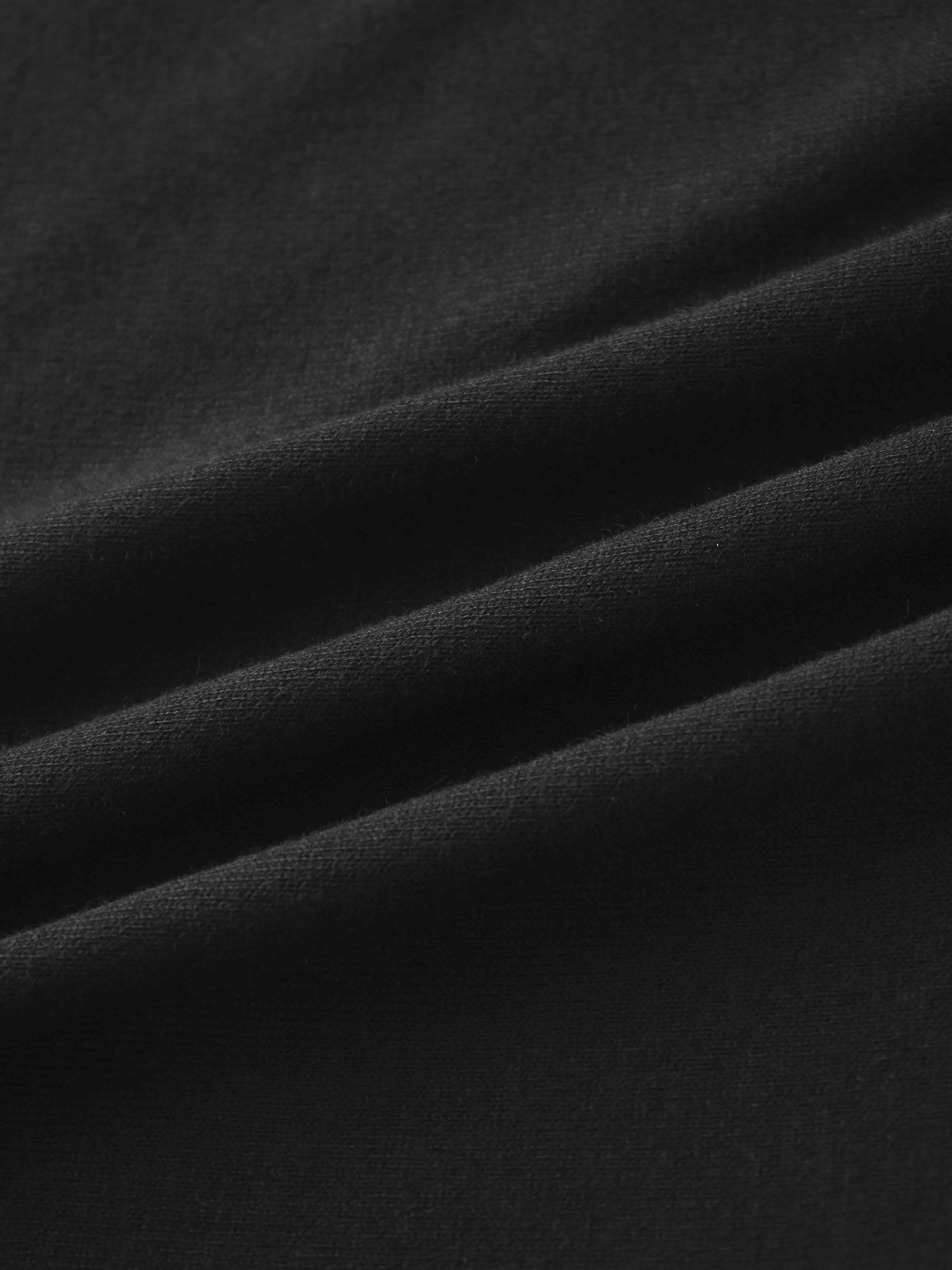 Side Shirred Button Down Knit-Black