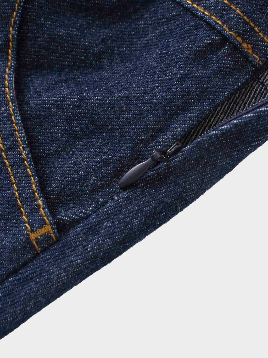 Button Design Denim Skirt-Blue