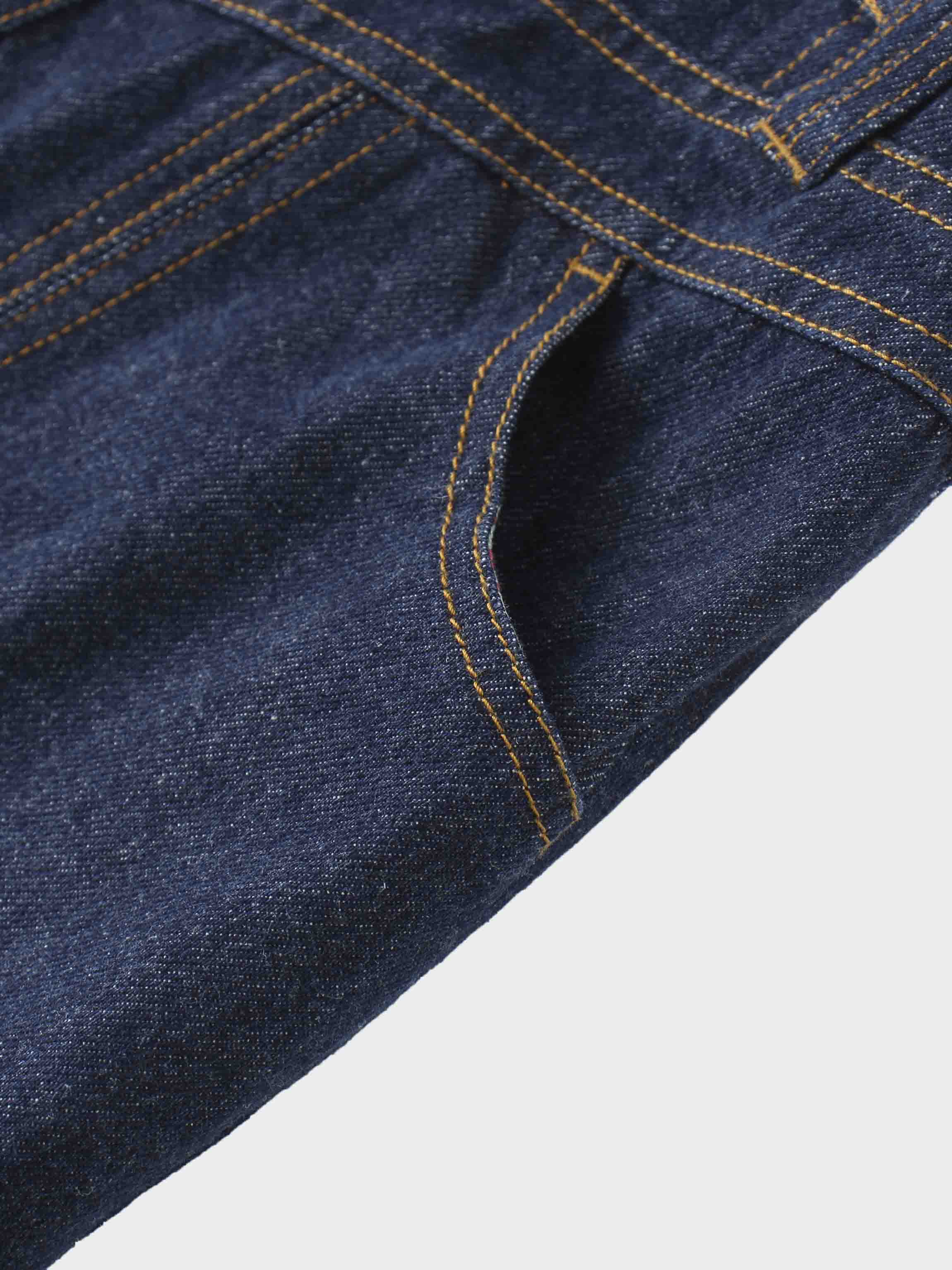 Button Design Denim Skirt-Blue