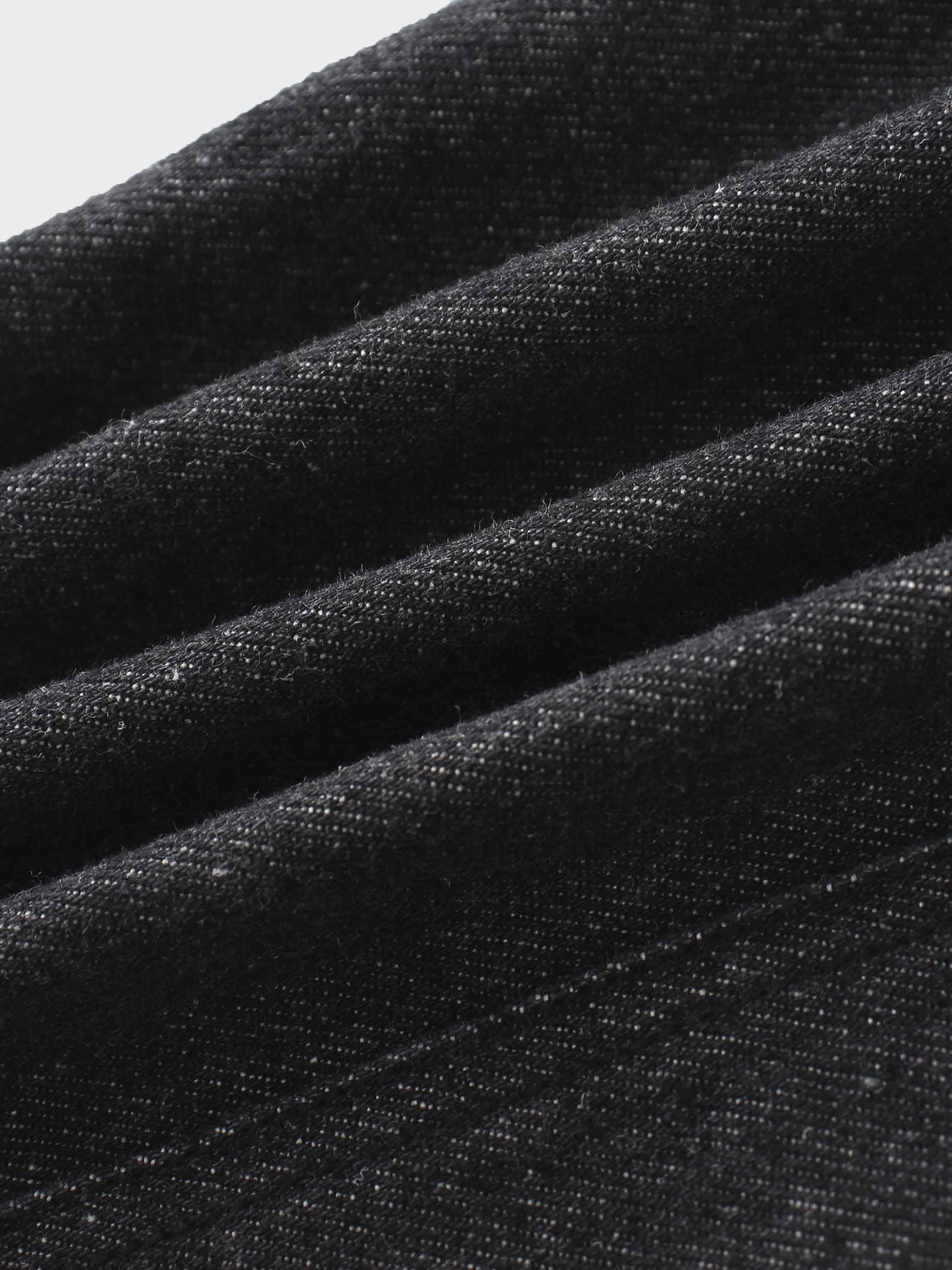 Button Design Denim Skirt-Black