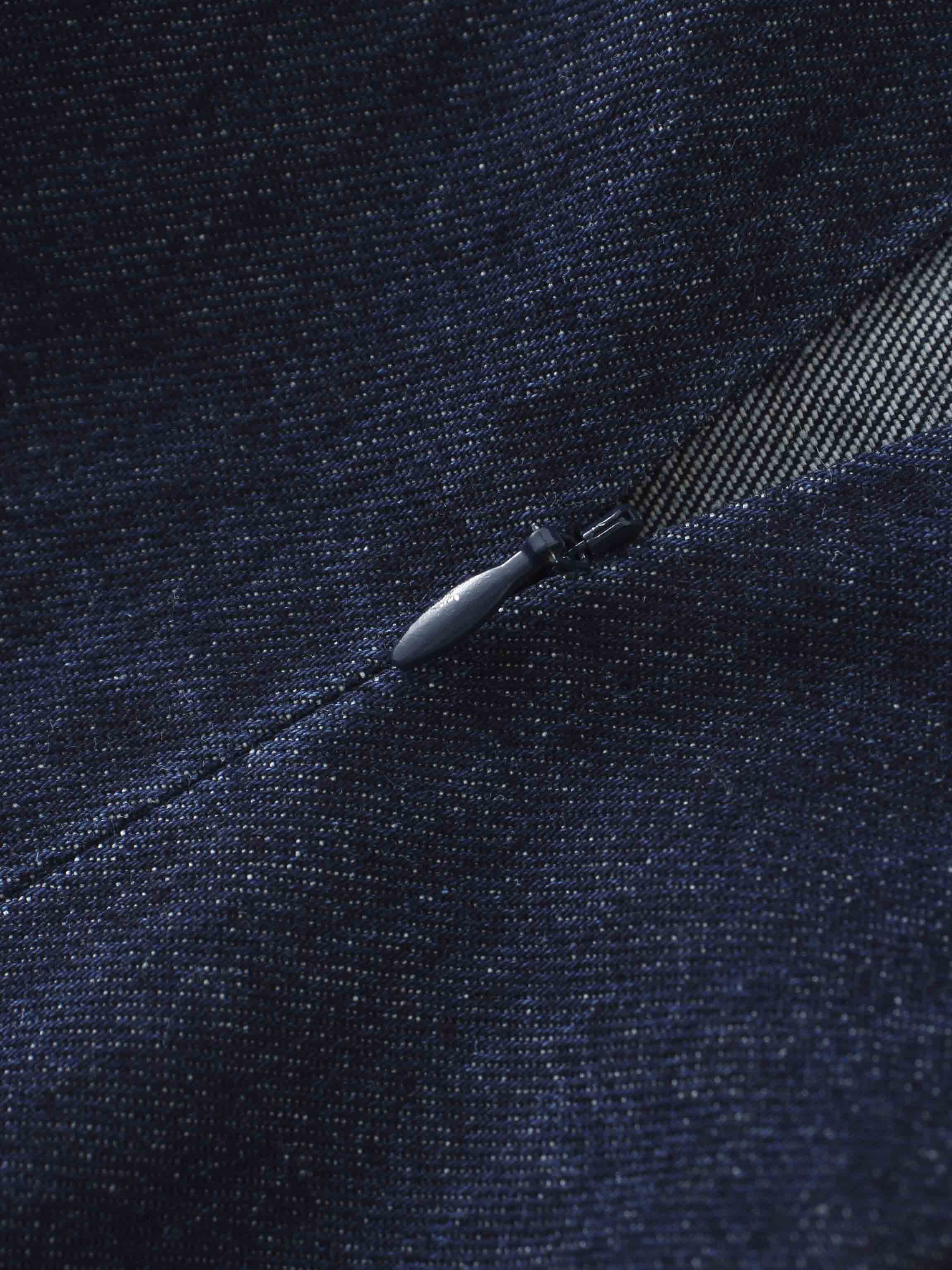 Side Buckle Denim Skirt-Blue