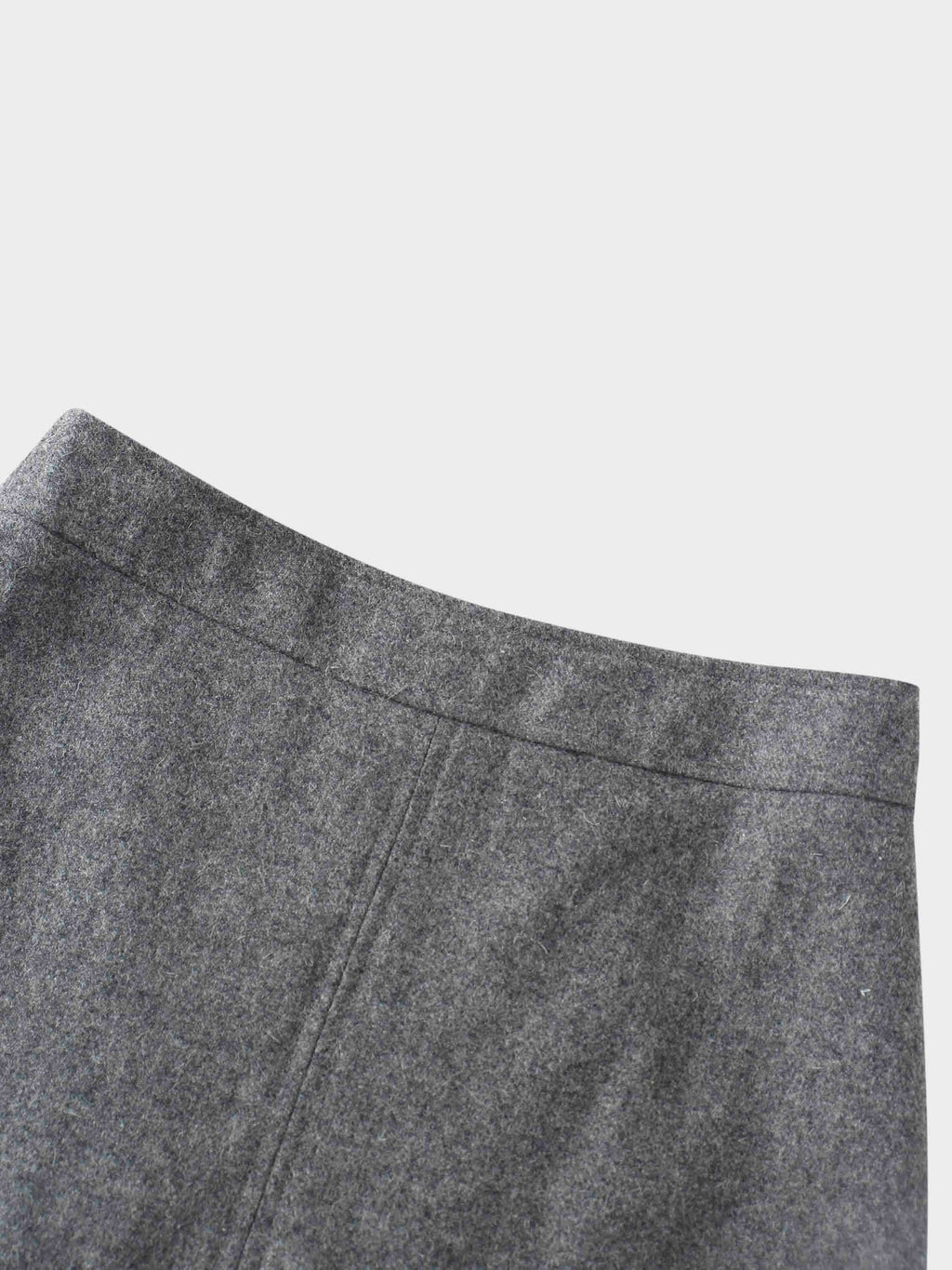 Wool Blend Short Panel Skirt-Charcoal Grey