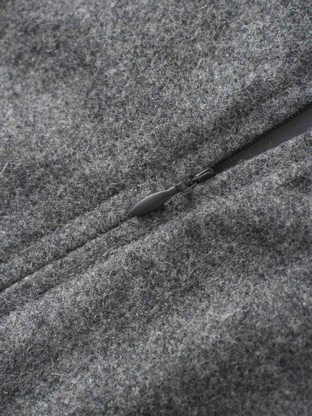 Wool Blend Short Panel Skirt-Charcoal Grey