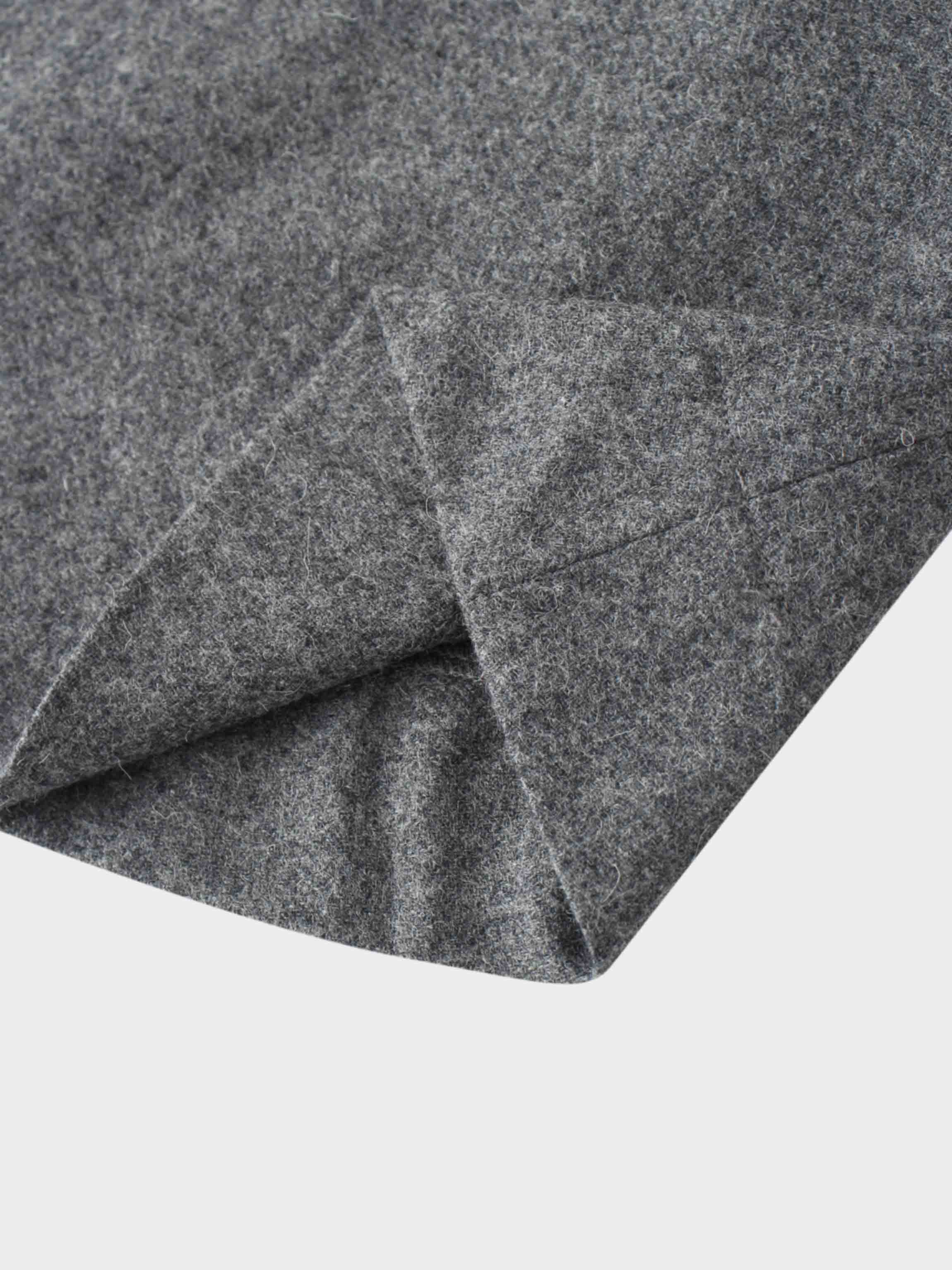 Wool Blend Short Panel Skirt-Charcoal Grey