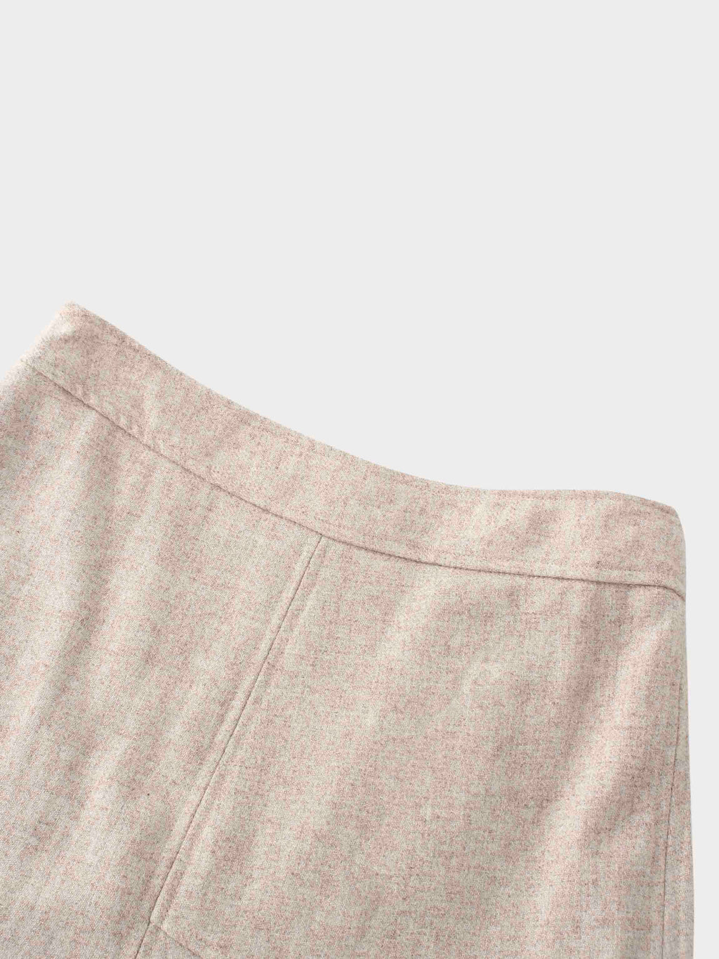 Wool Blend Short Panel Skirt-Oatmeal