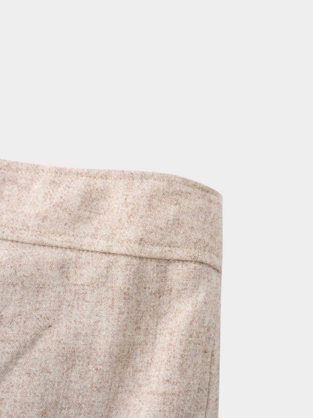 Wool Blend Short Panel Skirt-Oatmeal