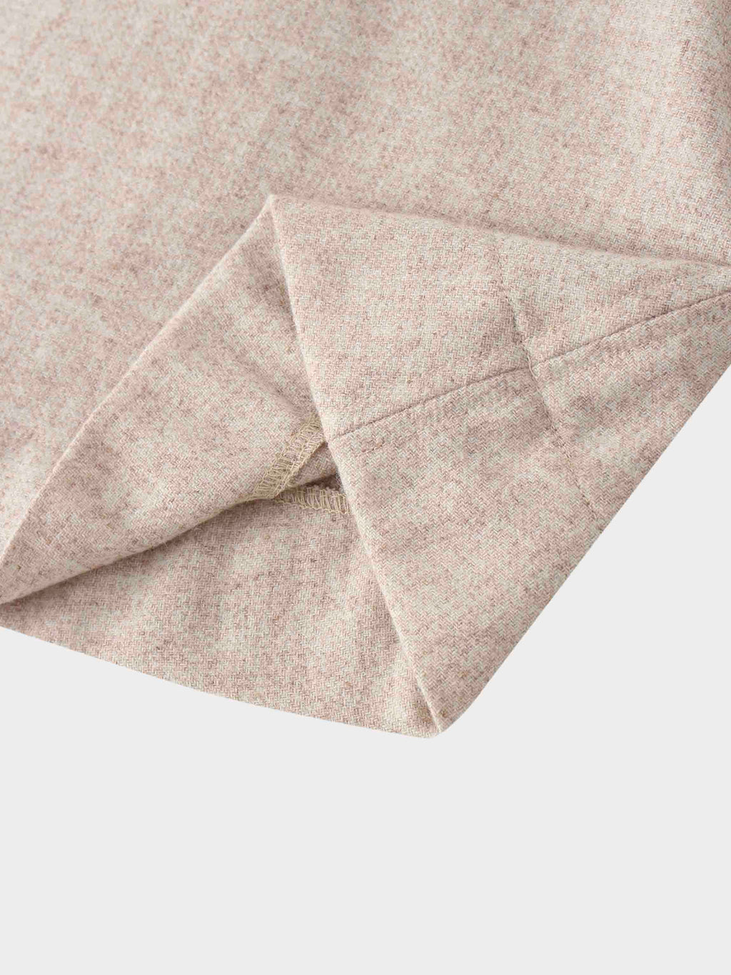 Wool Blend Short Panel Skirt-Oatmeal