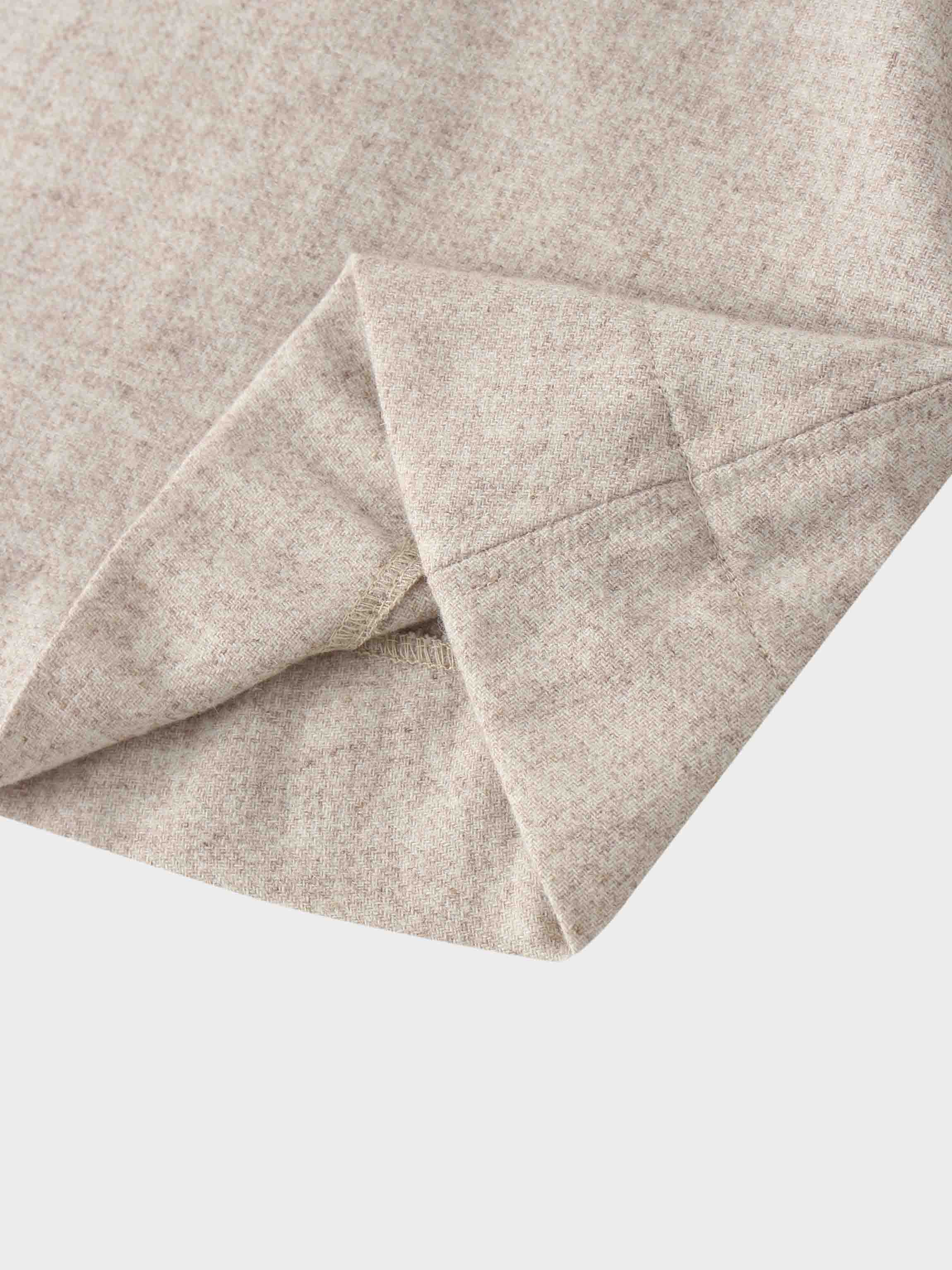 Wool Blend Short Panel Skirt-Oatmeal