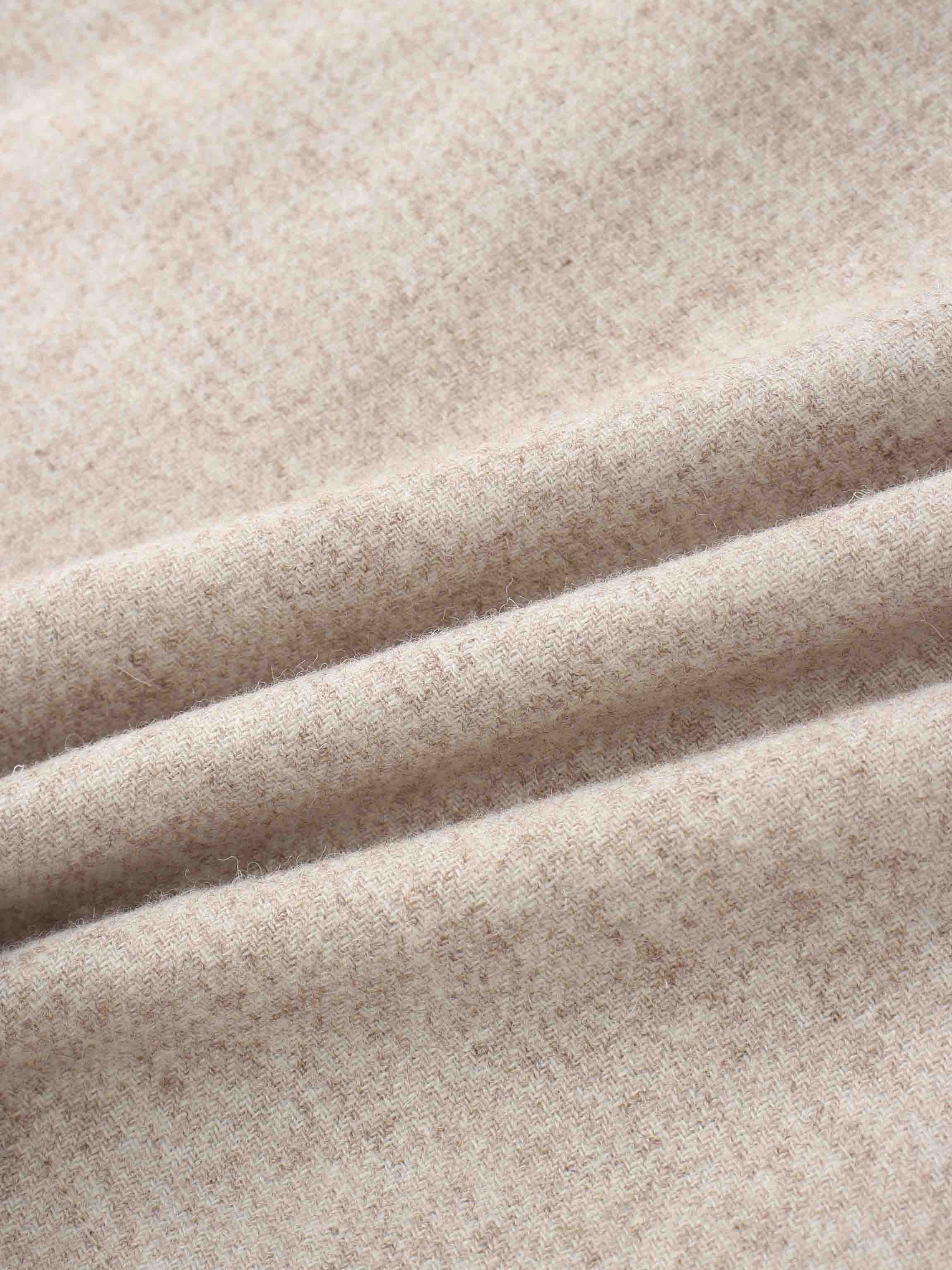 Wool Blend Short Panel Skirt-Oatmeal