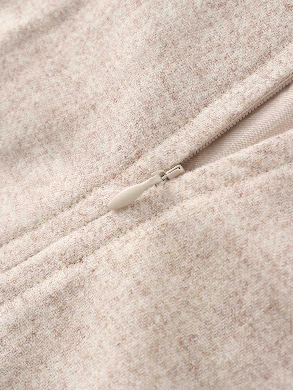 Wool Blend Short Panel Skirt-Oatmeal