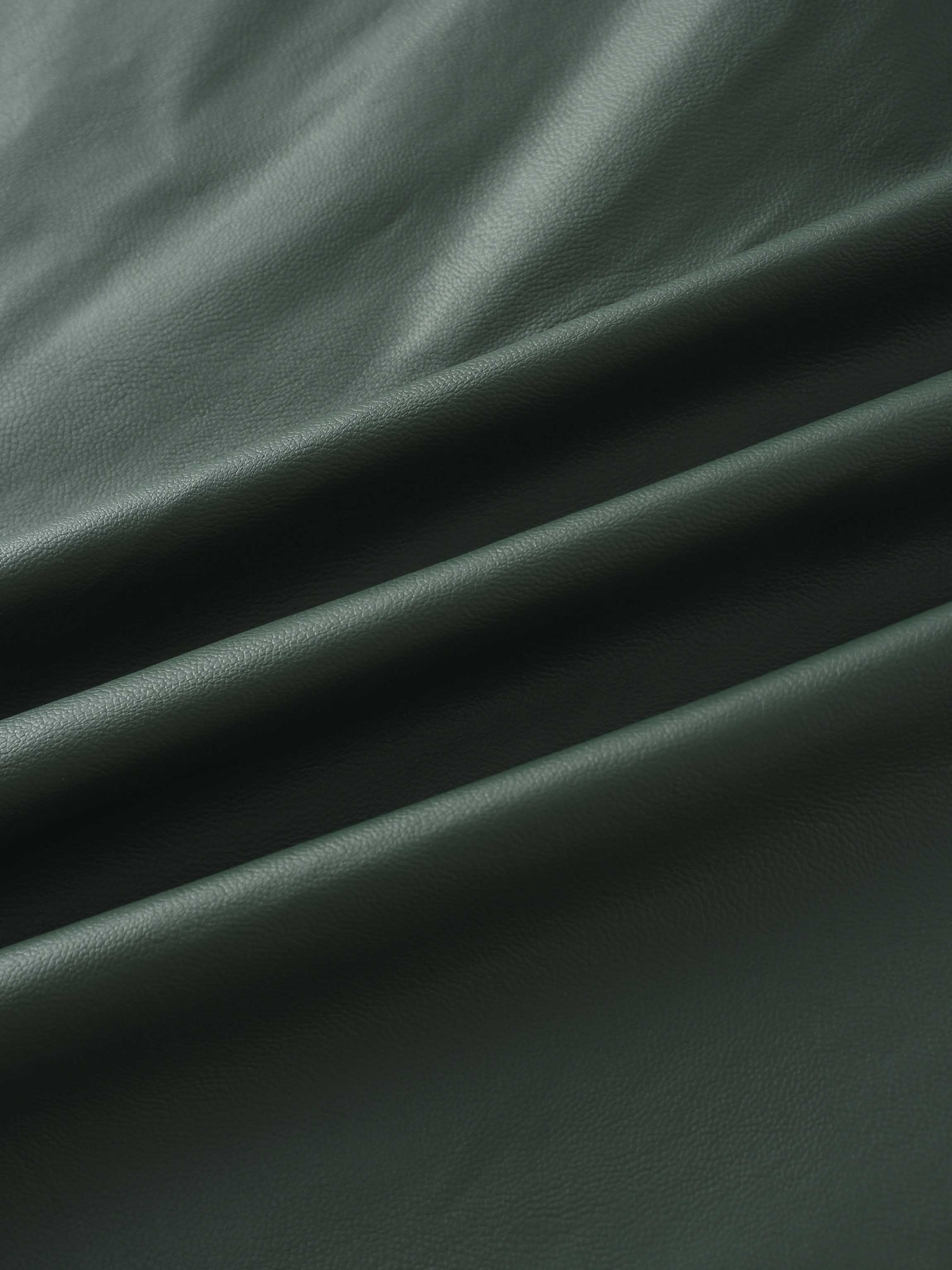 Drawstring Faux Leather Skirt-Hunter Green