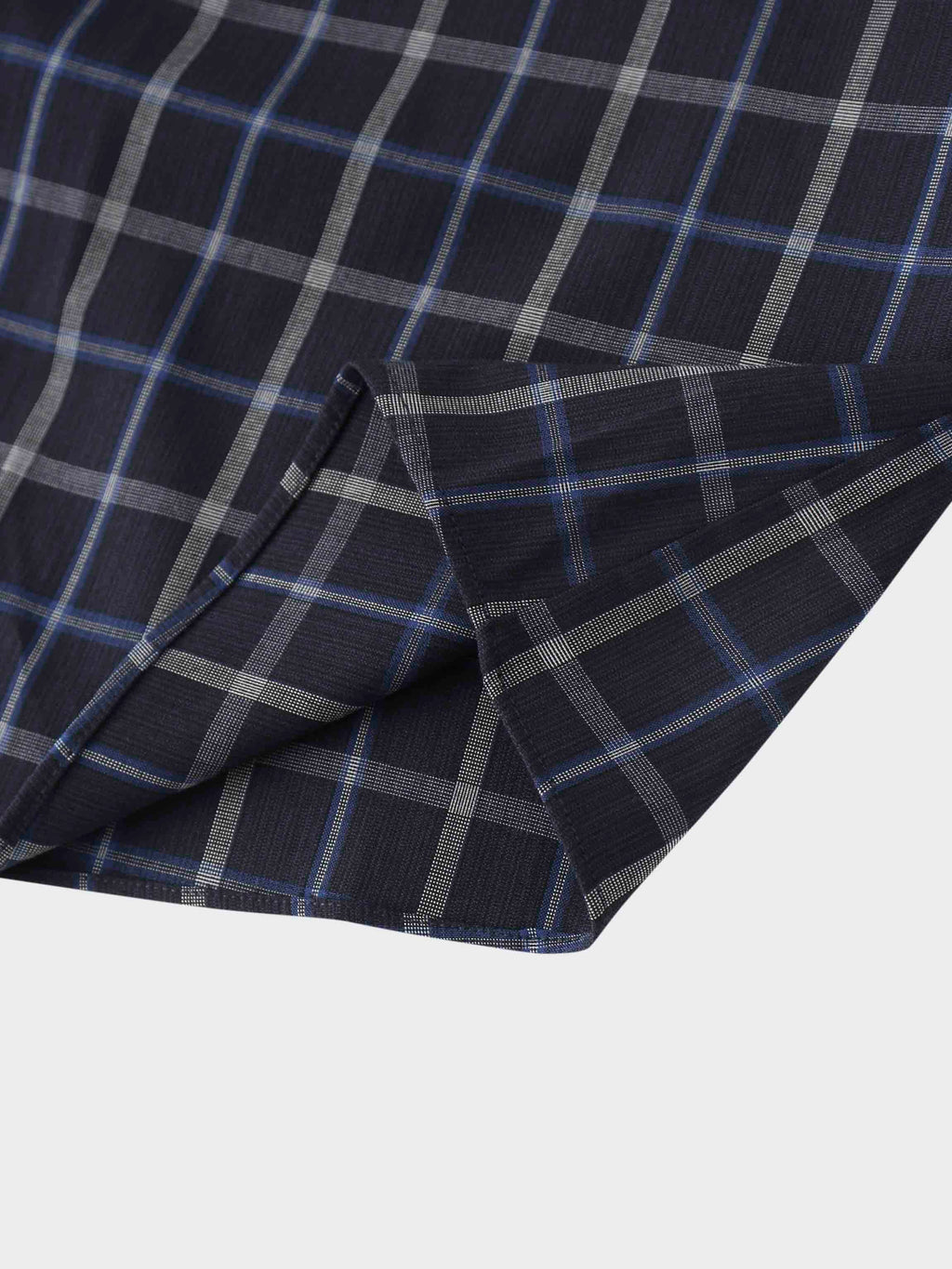 Gathered Overlay Skirt-Blue Plaid