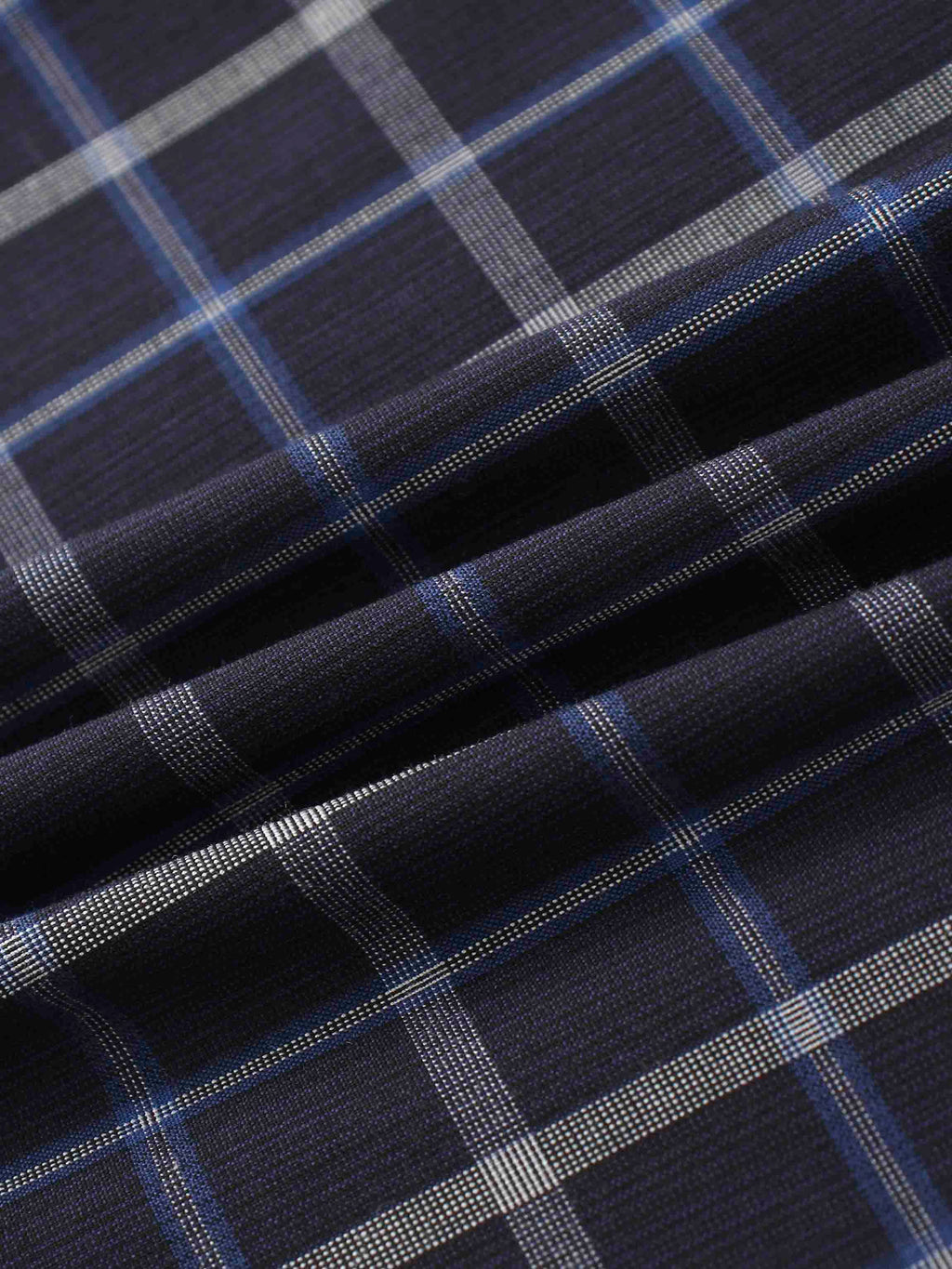 Gathered Overlay Skirt-Blue Plaid