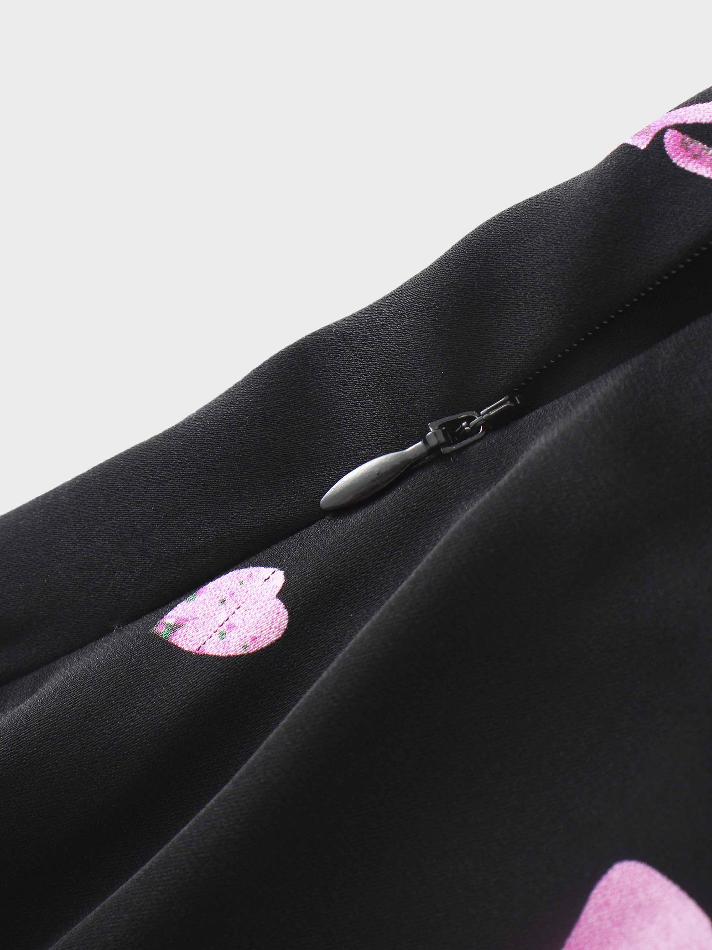 Gathered Overlay Skirt-Pink Floral