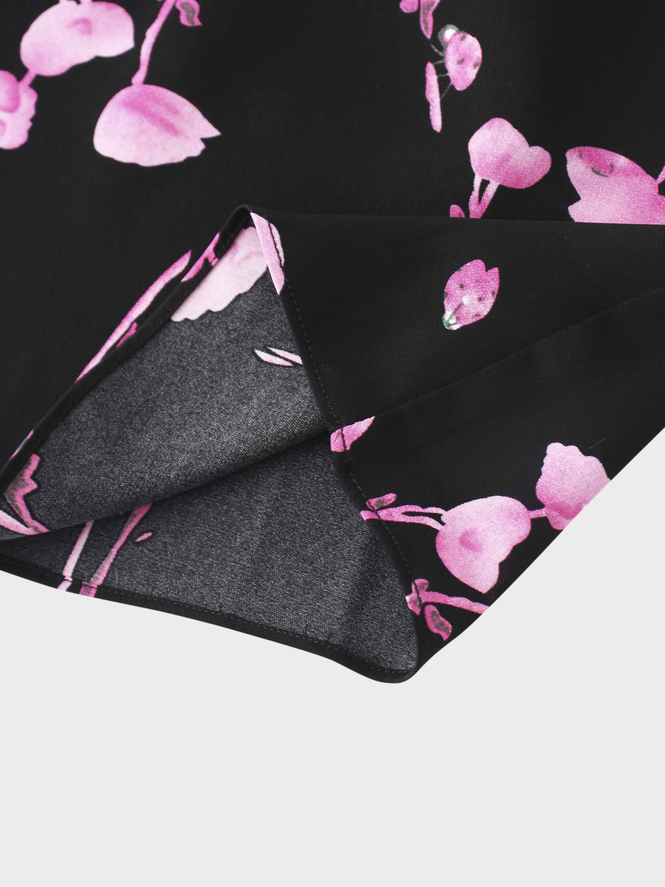 Gathered Overlay Skirt-Pink Floral