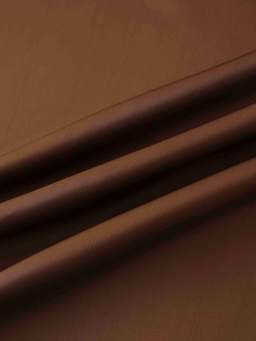 Solid Faux Satin Slip Skirt-Brown