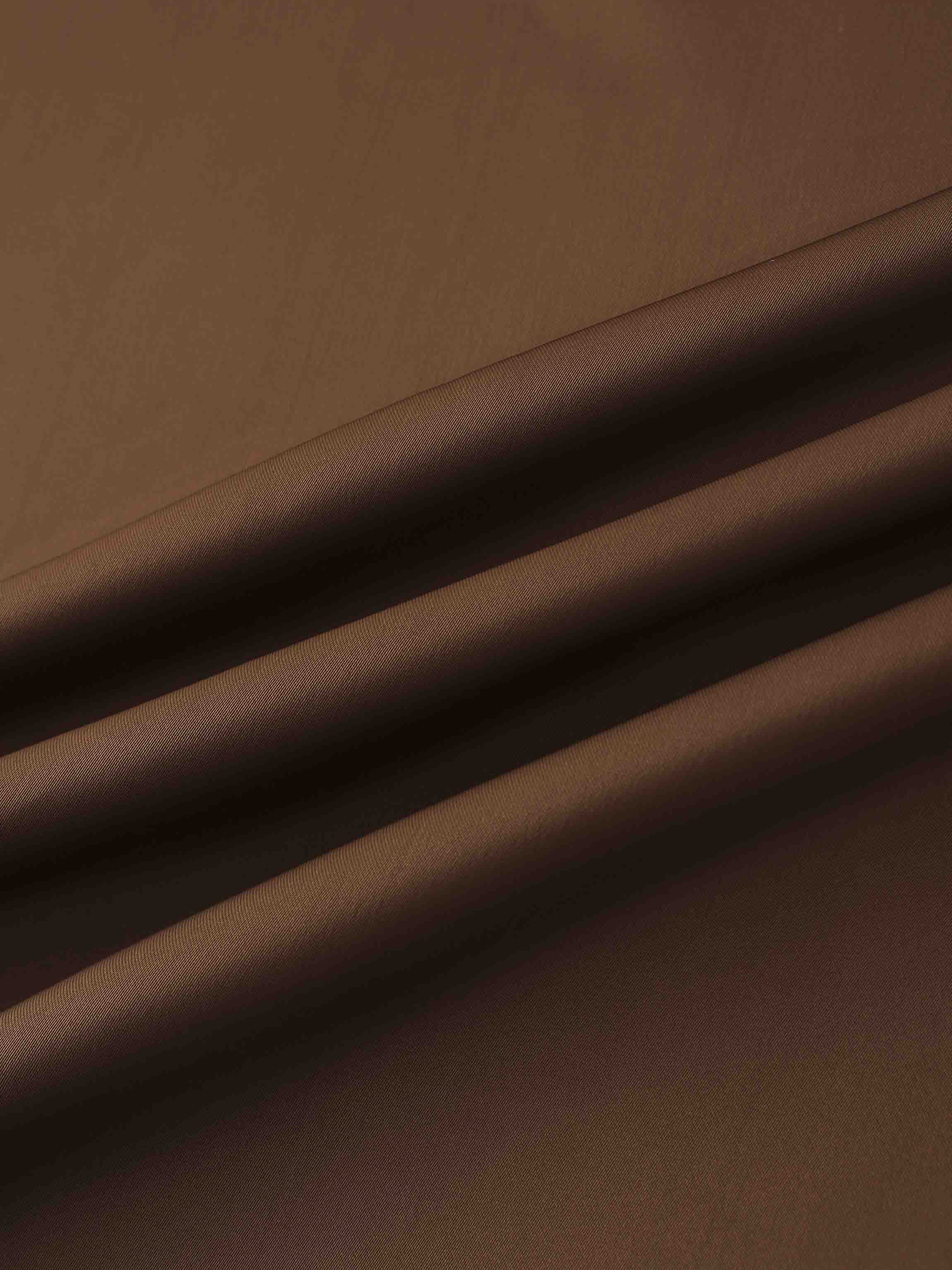 Solid Faux Satin Slip Skirt-Brown