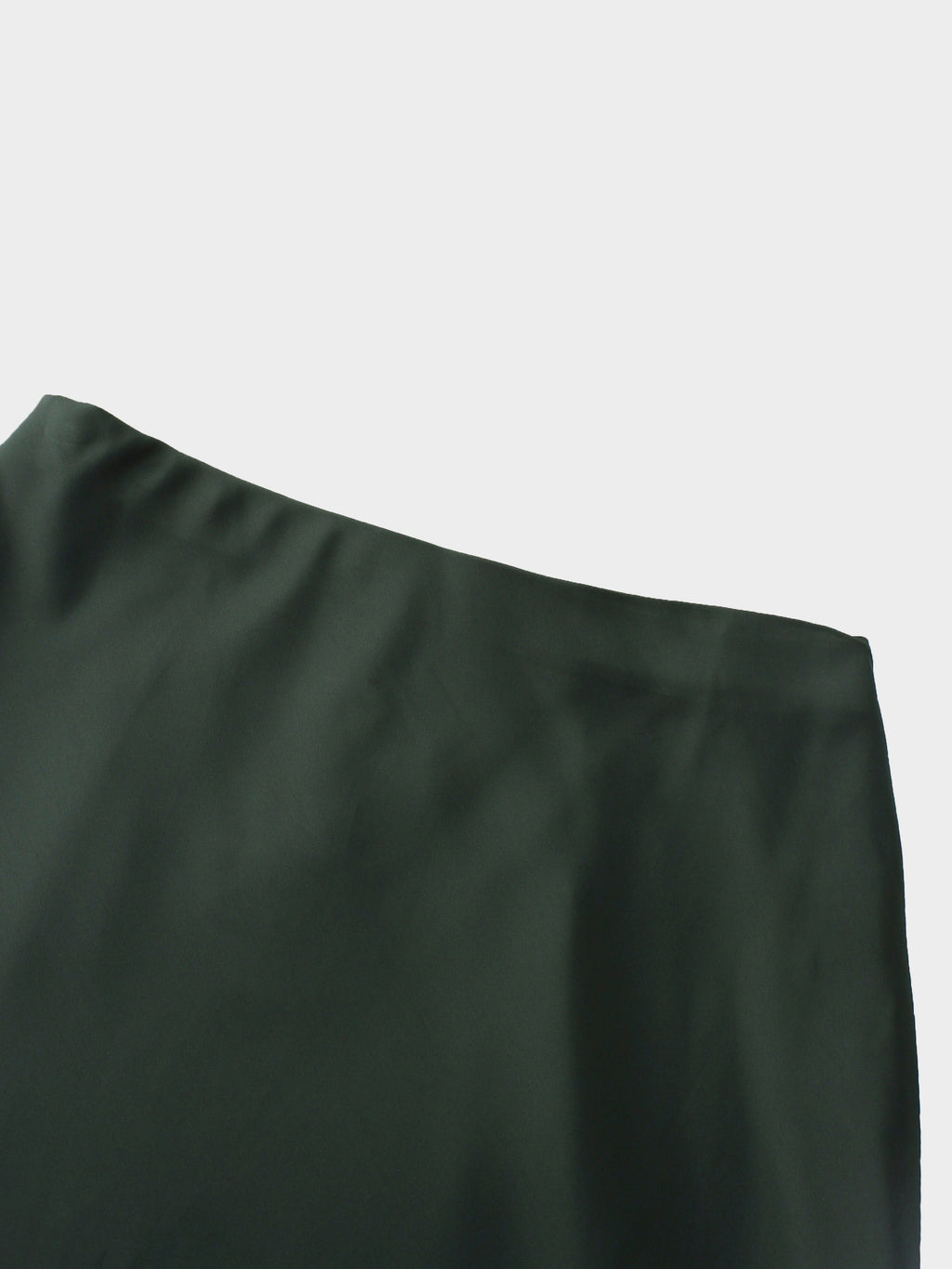 Solid Faux Satin Slip Skirt-Hunter Green