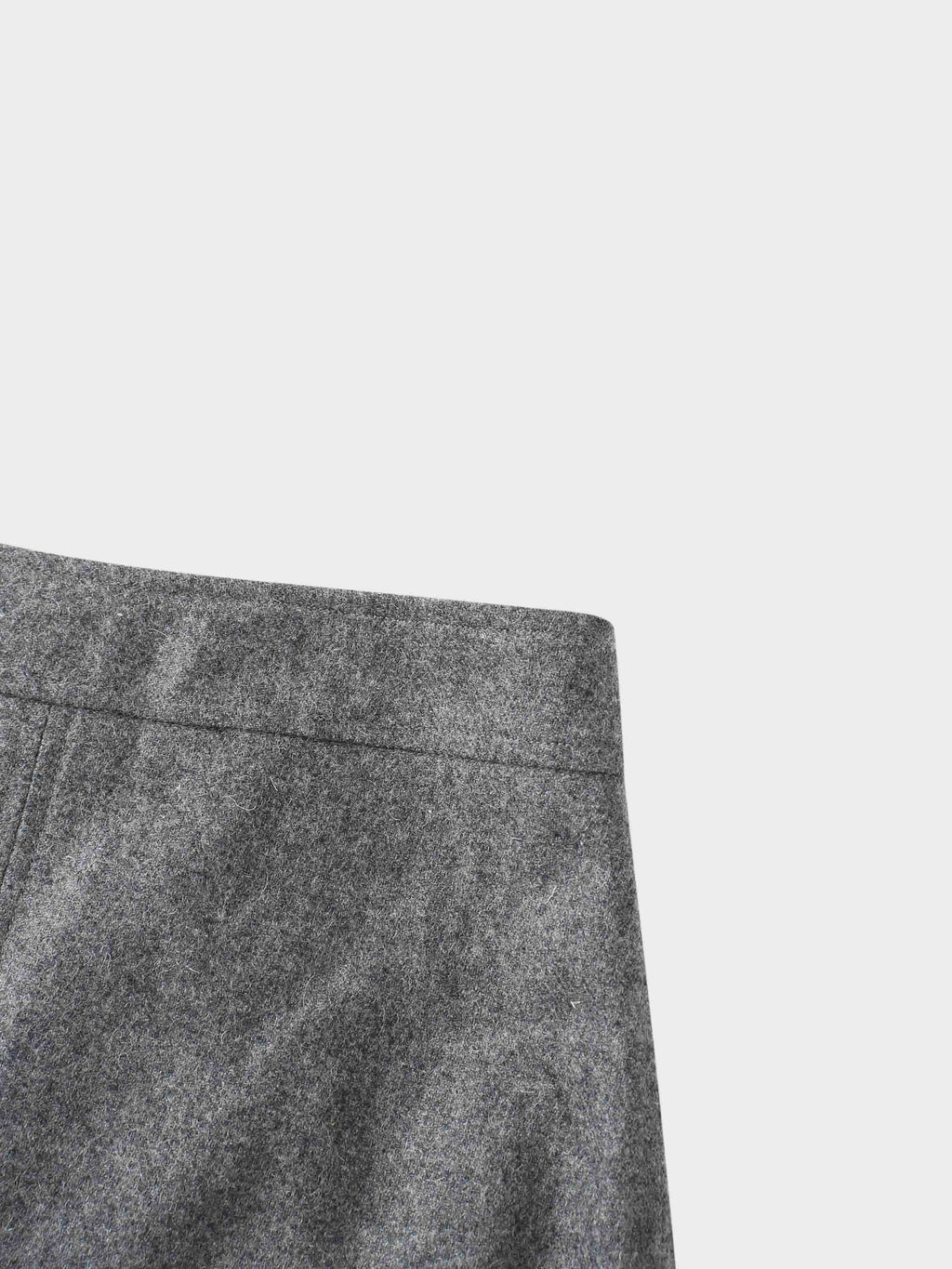 Wool Blend Short Panel Skirt-Charcoal Grey