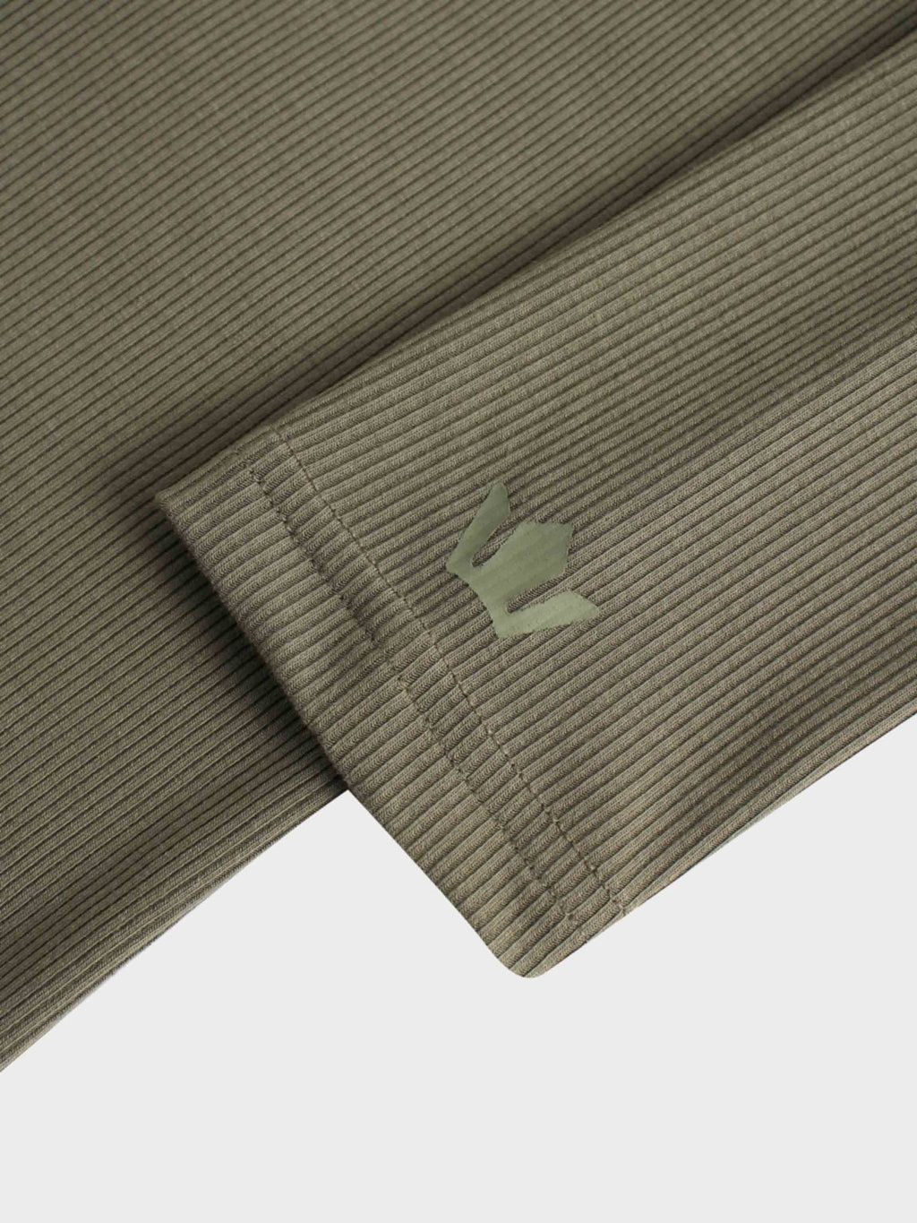 RIBBED HIGH V TEE LS-CAMOUFLAGE GREEN