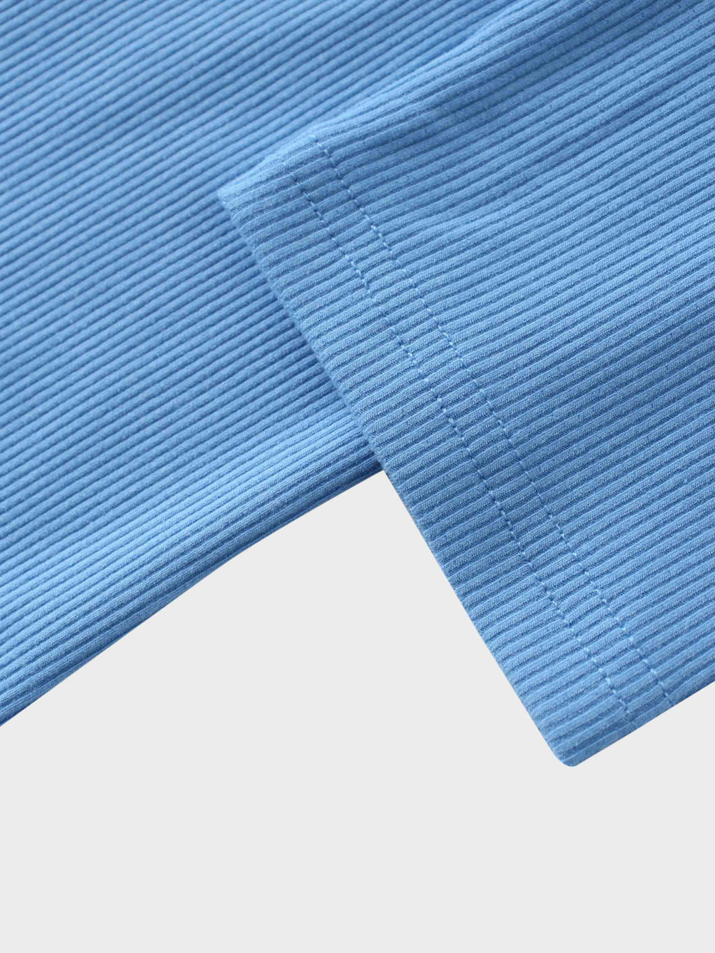 RIBBED HIGH V 3Q-DENIM BLUE