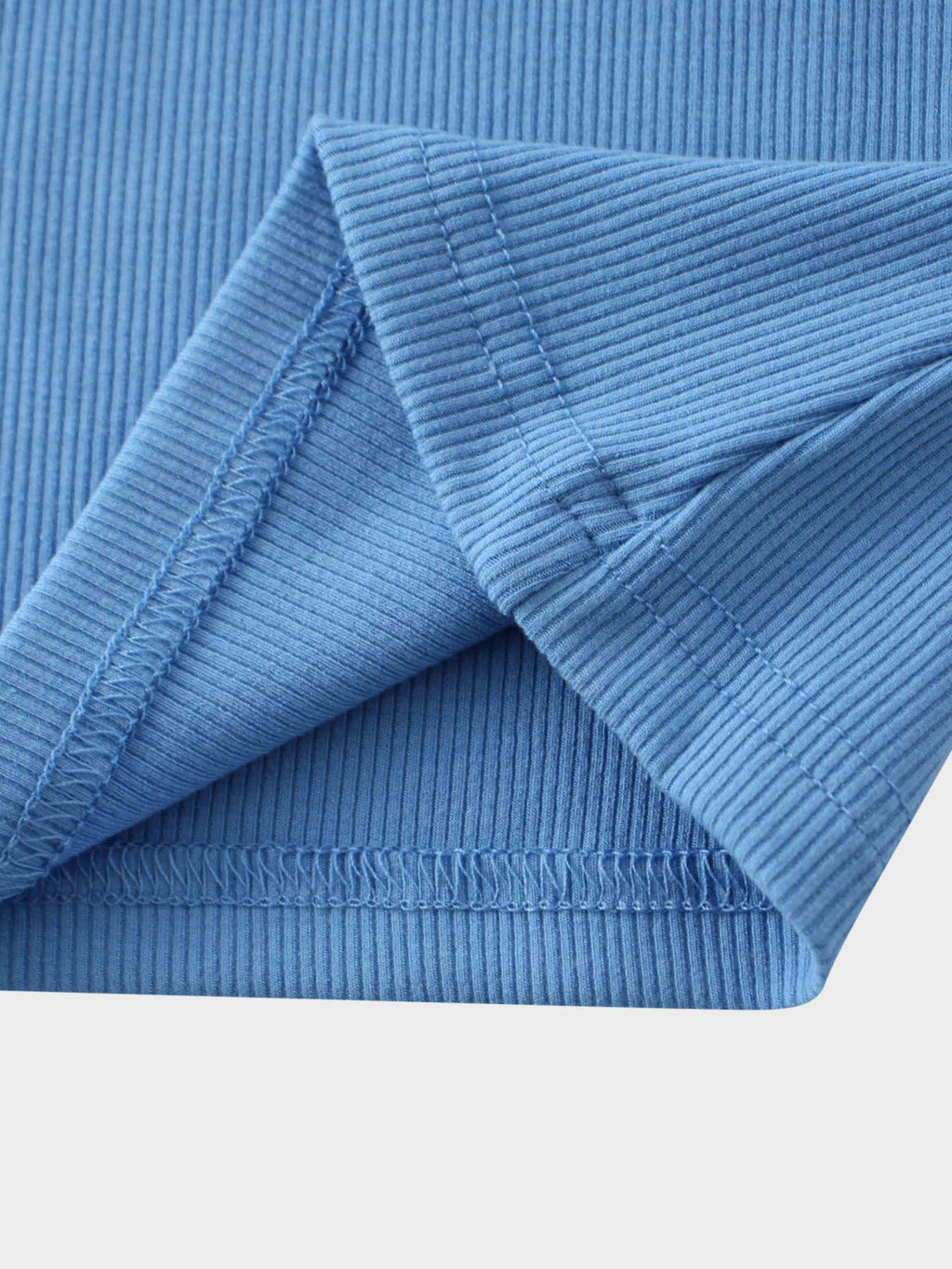 RIBBED HIGH V 3Q-PERIWINKLE BLUE