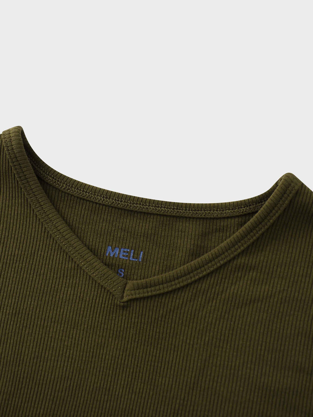 RIBBED HIGH V 3Q-CHOCOLATE BROWN