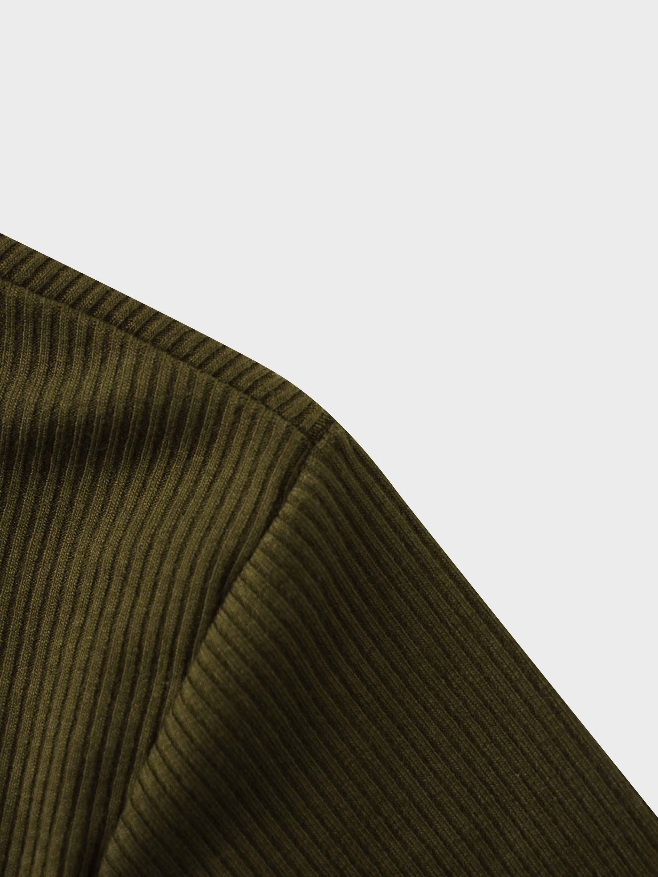 RIBBED HIGH V 3Q-CHOCOLATE BROWN