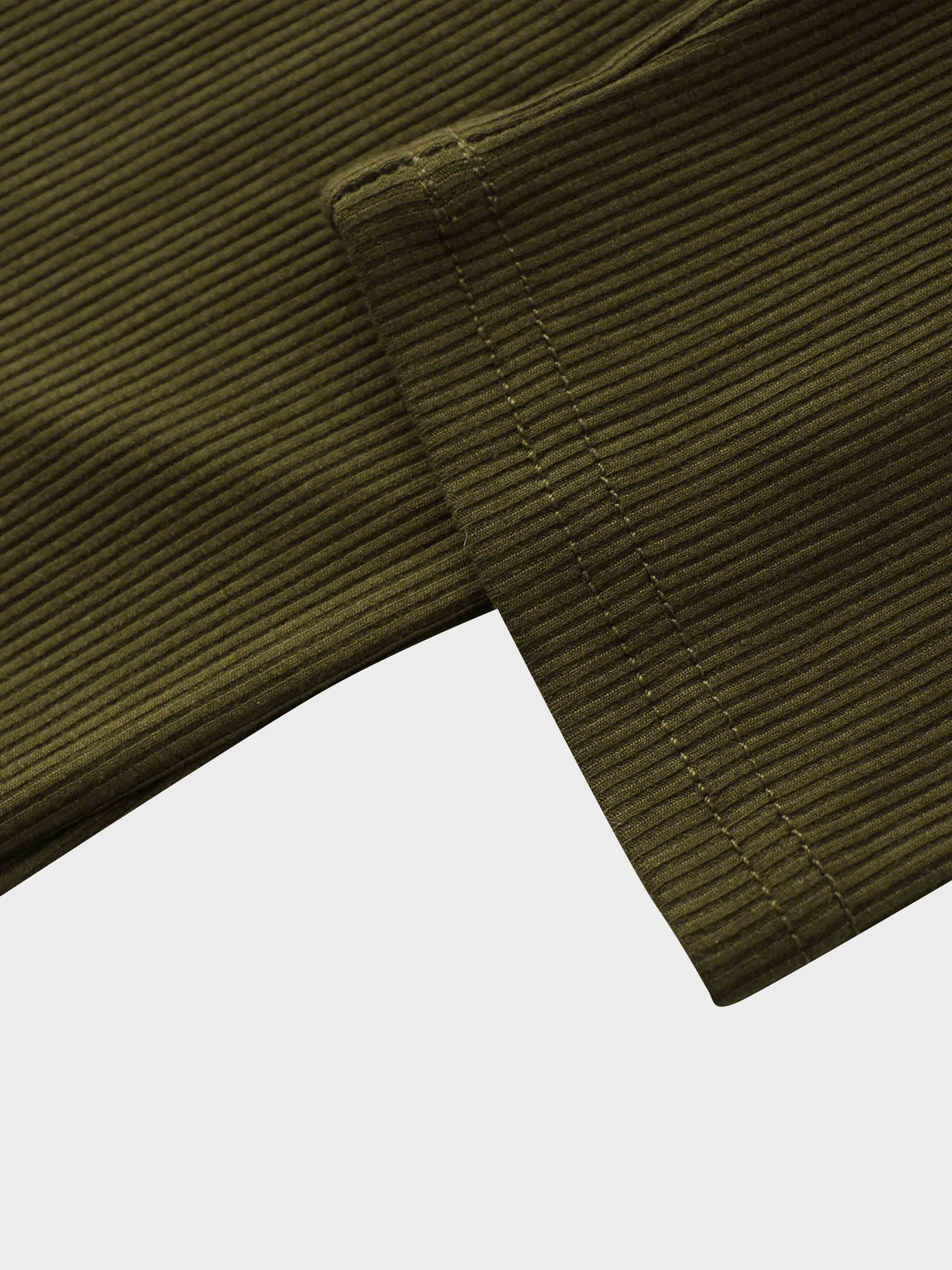 RIBBED HIGH V 3Q-CHOCOLATE BROWN